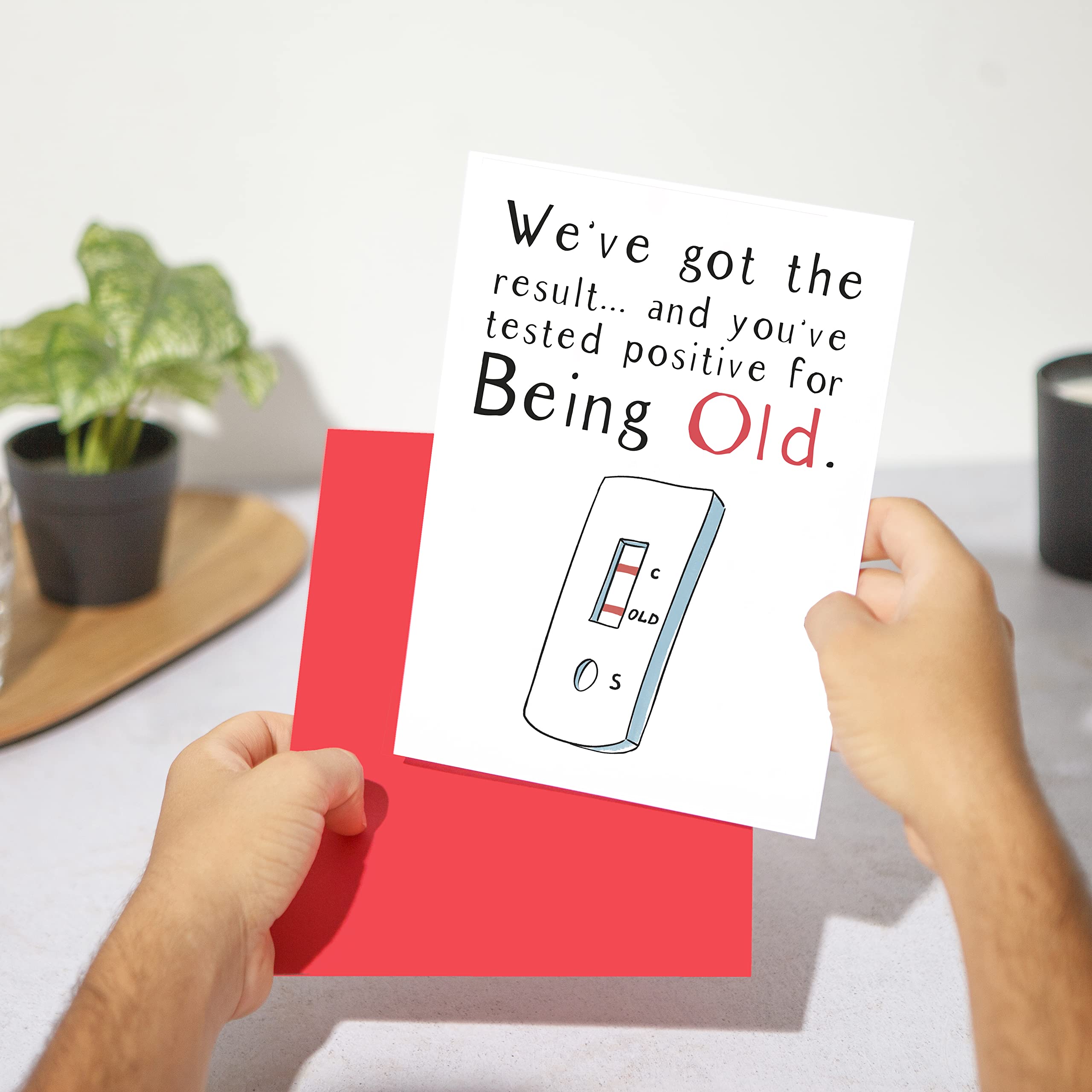 Funny Birthday Card for Men - 'I'm Positive You're Old' Humorous Card for Dad, Mom, Brother & Uncle - A5 Size Blank Inside - Perfect for Birthdays, Retirement & Age Milestones
