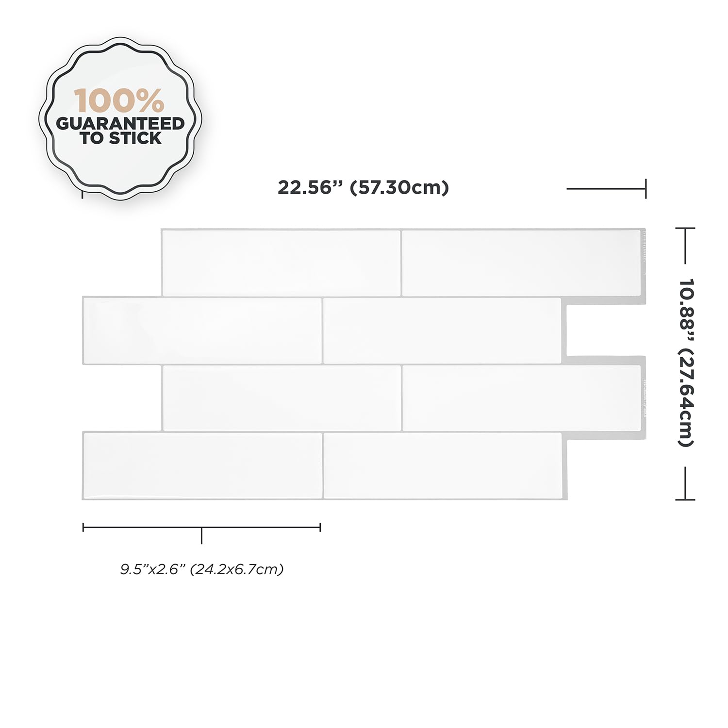 SMART TILES Peel and Stick Backsplash - Extra Large 5 Sheets (22.56