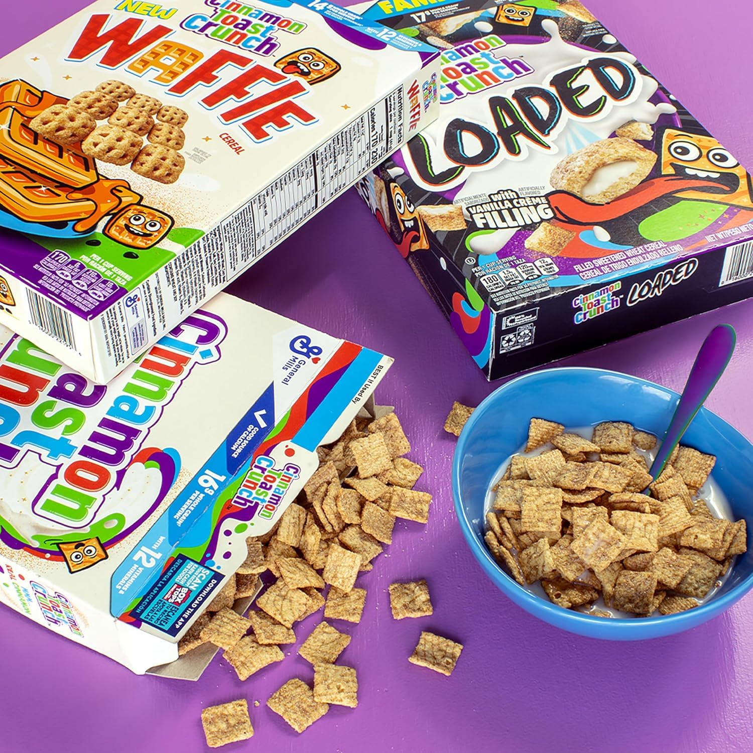 Cinnamon Toast Crunch Breakfast Cereal - Crispy Cinnamon Sugar Flavored Cereal, Family Size 27oz Box - Perfect for Breakfast, Snacks & Baking Recipes