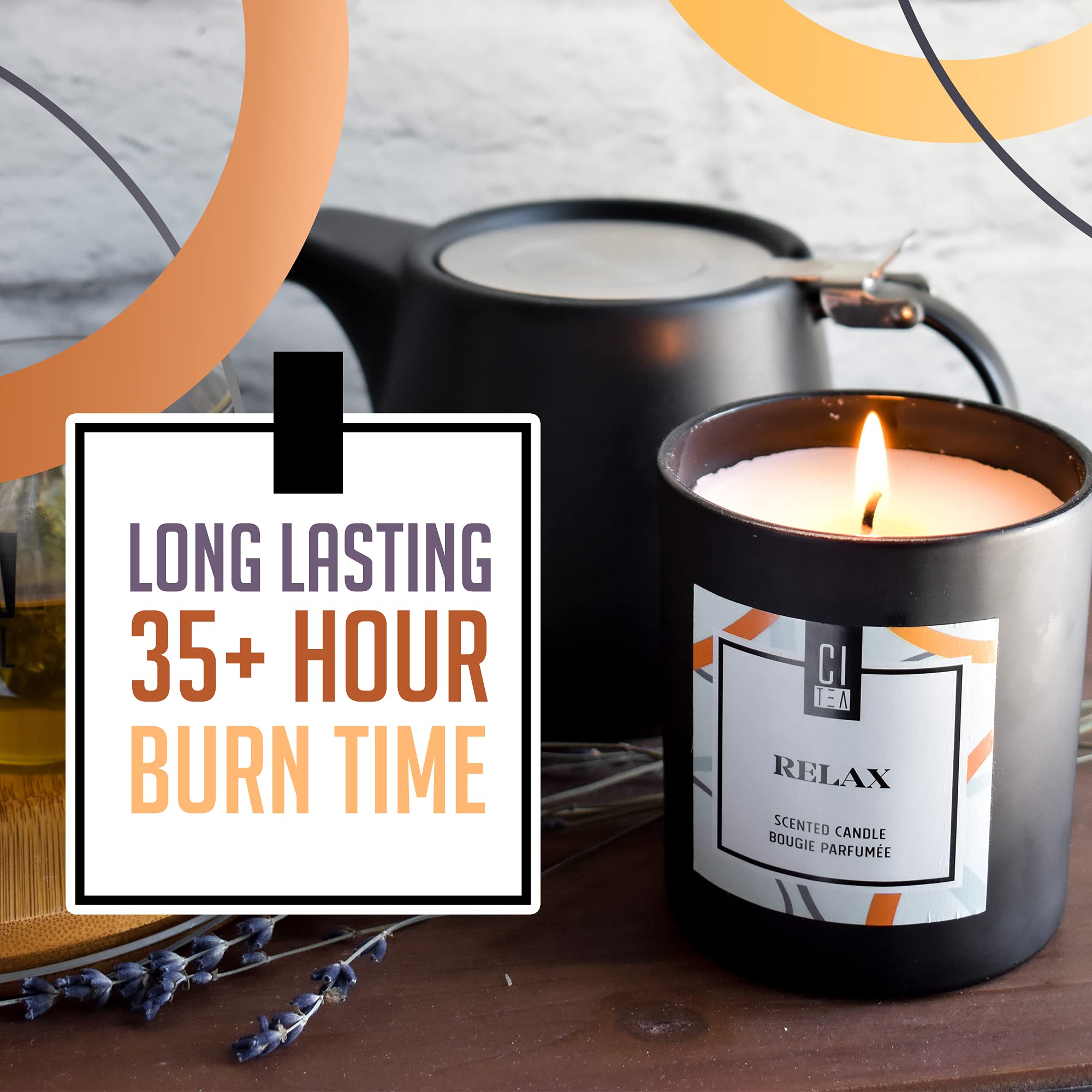 100% Natural Soy Wax Scented Candle - Sandalwood & Musk Aromatherapy for Stress Relief, 8oz Large Candle with Essential Oils | Perfect for Relaxation, Meditation, Yoga & Home Spa