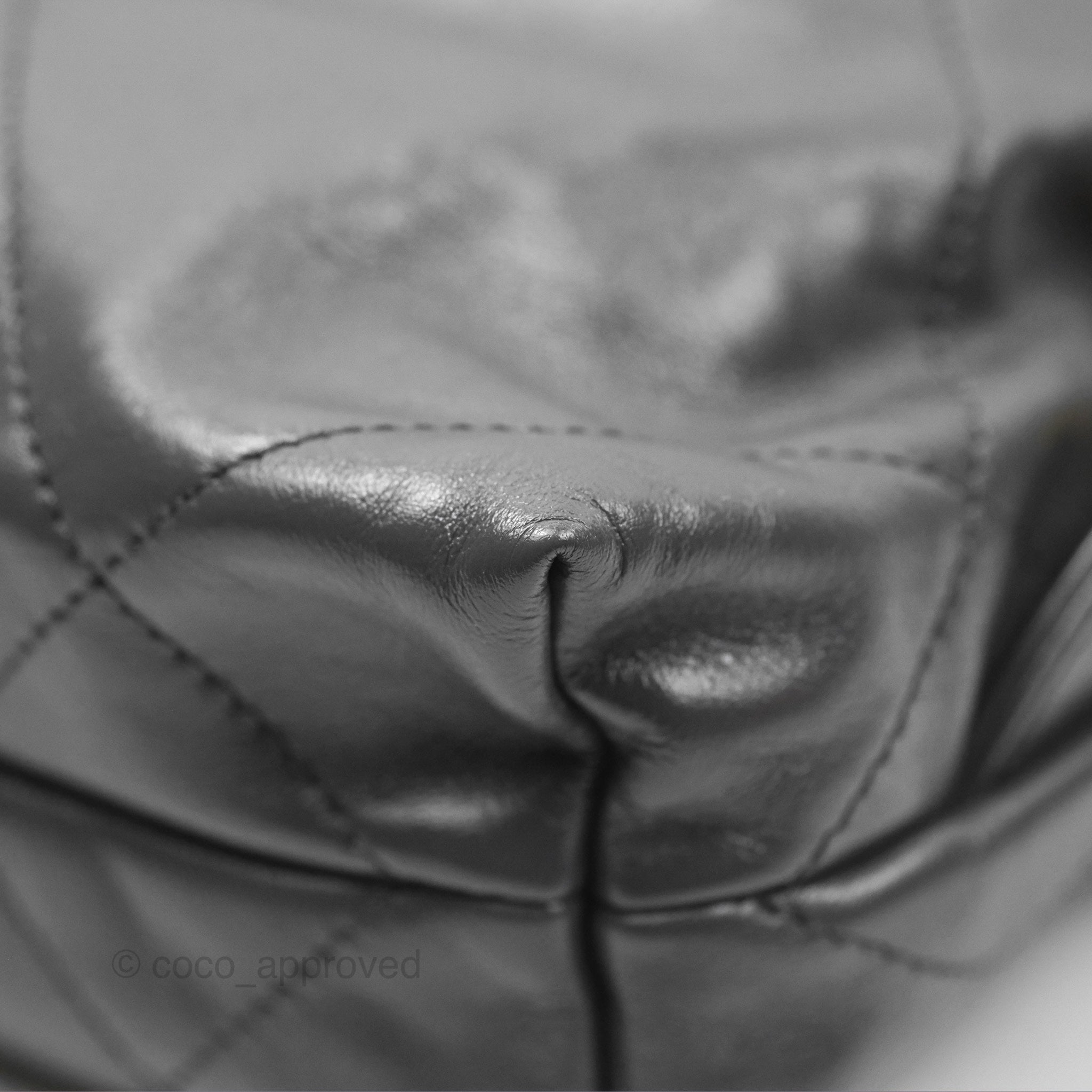 Chanel 22 Small Quilted Backpack in Dark Grey Shiny Calfskin Leather - Luxury Designer Handbag for Women, Perfect for Everyday Use & Travel Accessories