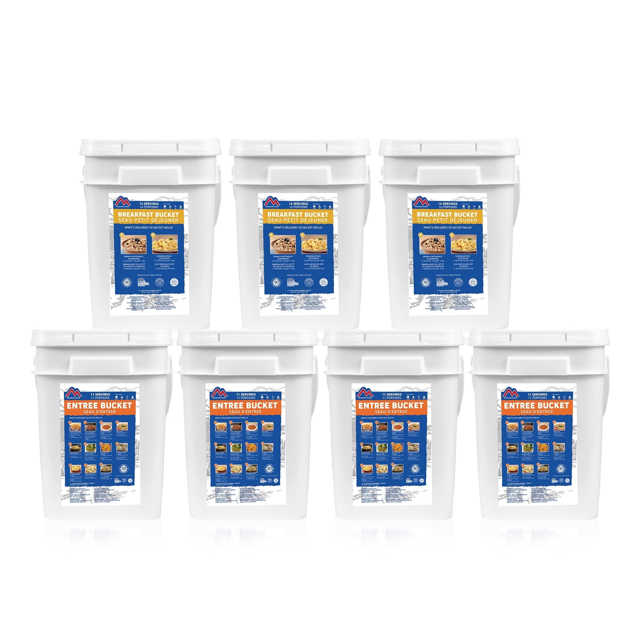 Mountain House® 1-Month Breakfast & Entree Variety Meal Bucket - Emergency Food Supply, Camping & Survival Meals