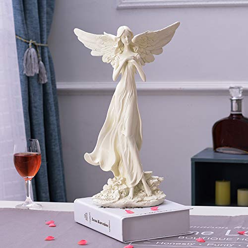 VRONO Angel Wing Woman Sculpture - Elegant Home & Office Decor, Modern Statue Ornament for Collectibles, Art Display & Decorative Crafts | Perfect for Living Room, Bookshelf, Desk & Gift Giving