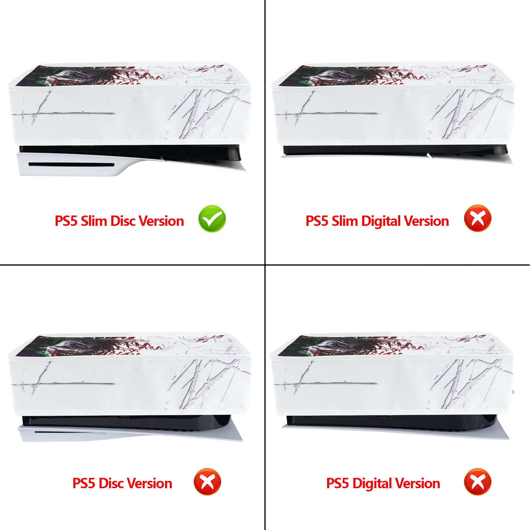 PlayVital Nylon Dust Proof Waterproof Cover for PS5 Slim Disc Edition (New Smaller Design) - Horizontal Dust Protector Sleeve for Gaming Console - Perfect for Travel, Storage & Dust Protection