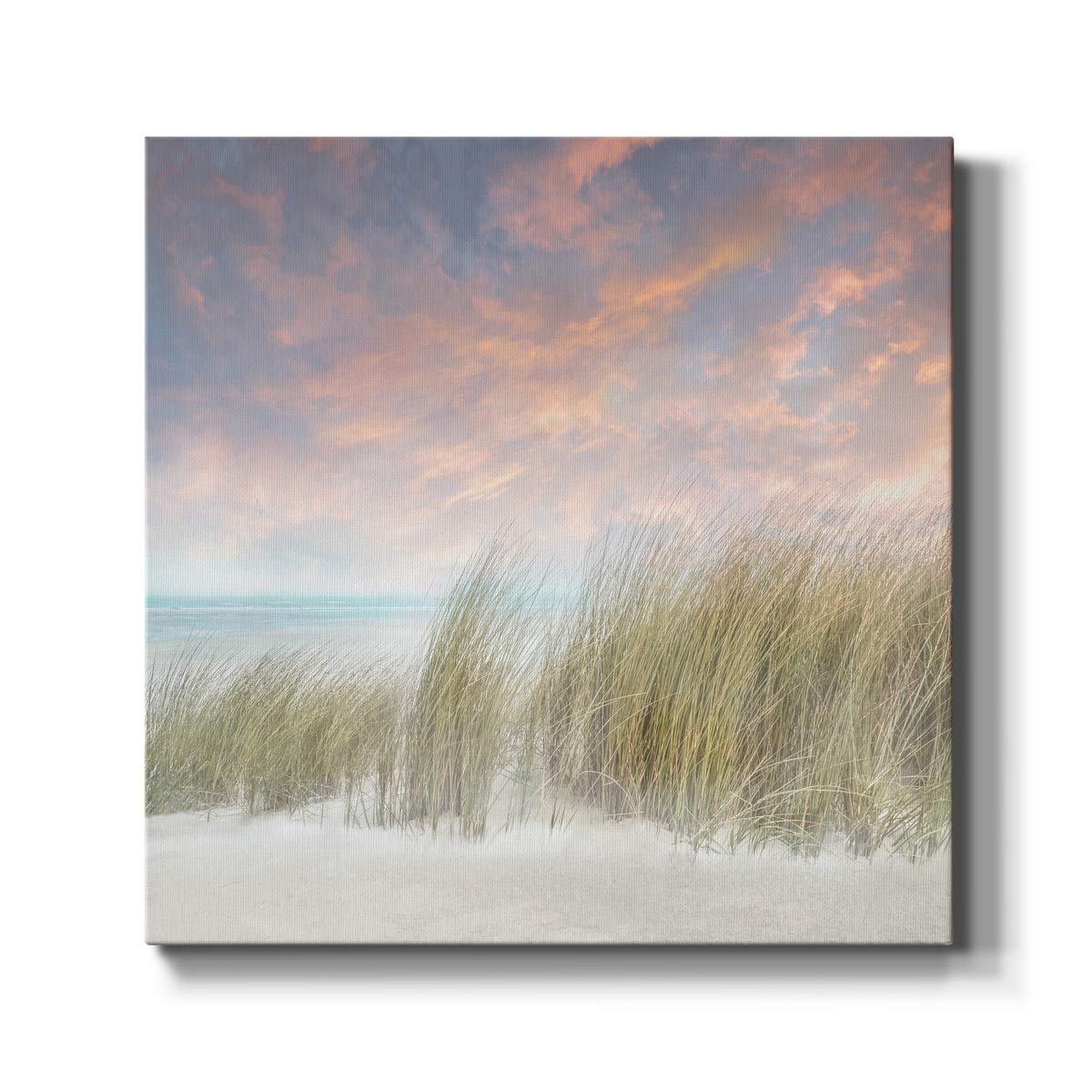 Premium Gallery Wrapped Canvas Wall Art - Abstract Ocean Beach Landscape Painting - Modern Square Artwork for Home & Office Decor - Ready to Hang - Perfect for Living Room, Bedroom or Workspace