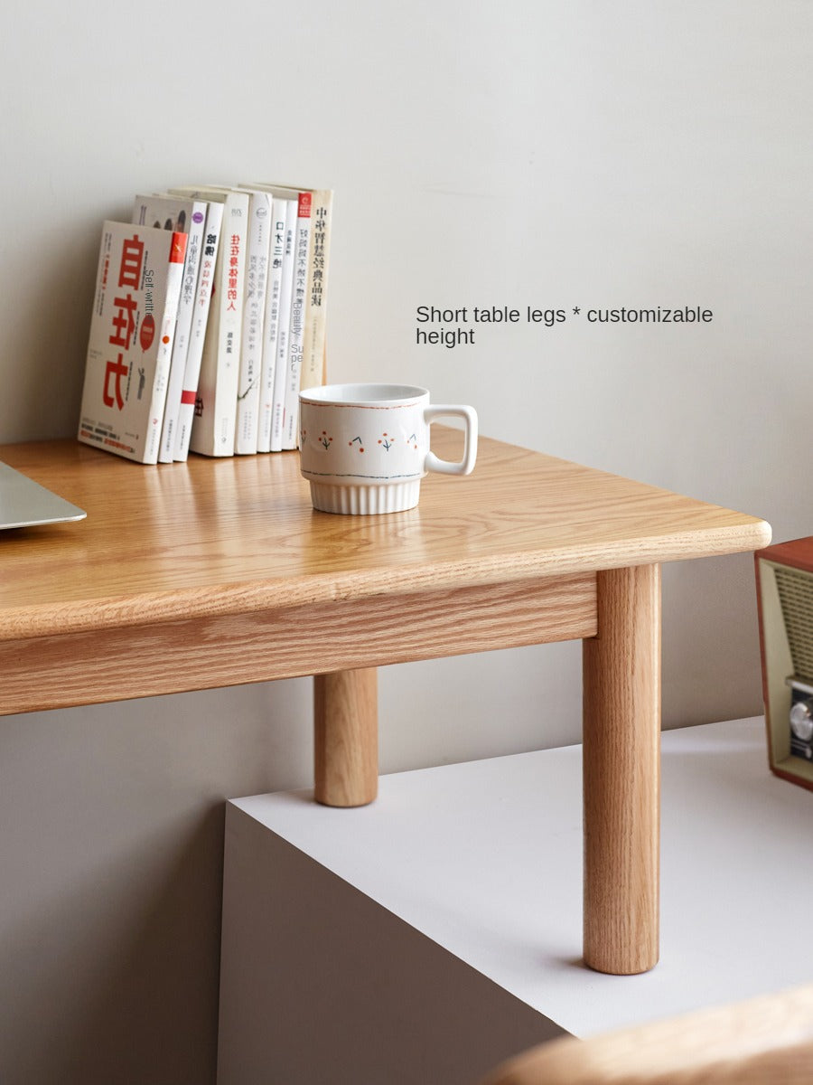 Premium Oak Solid Wood Office Desk - Bay Window Writing Desk for Home & Workspace - Perfect for Study, Work, and Home Office Use