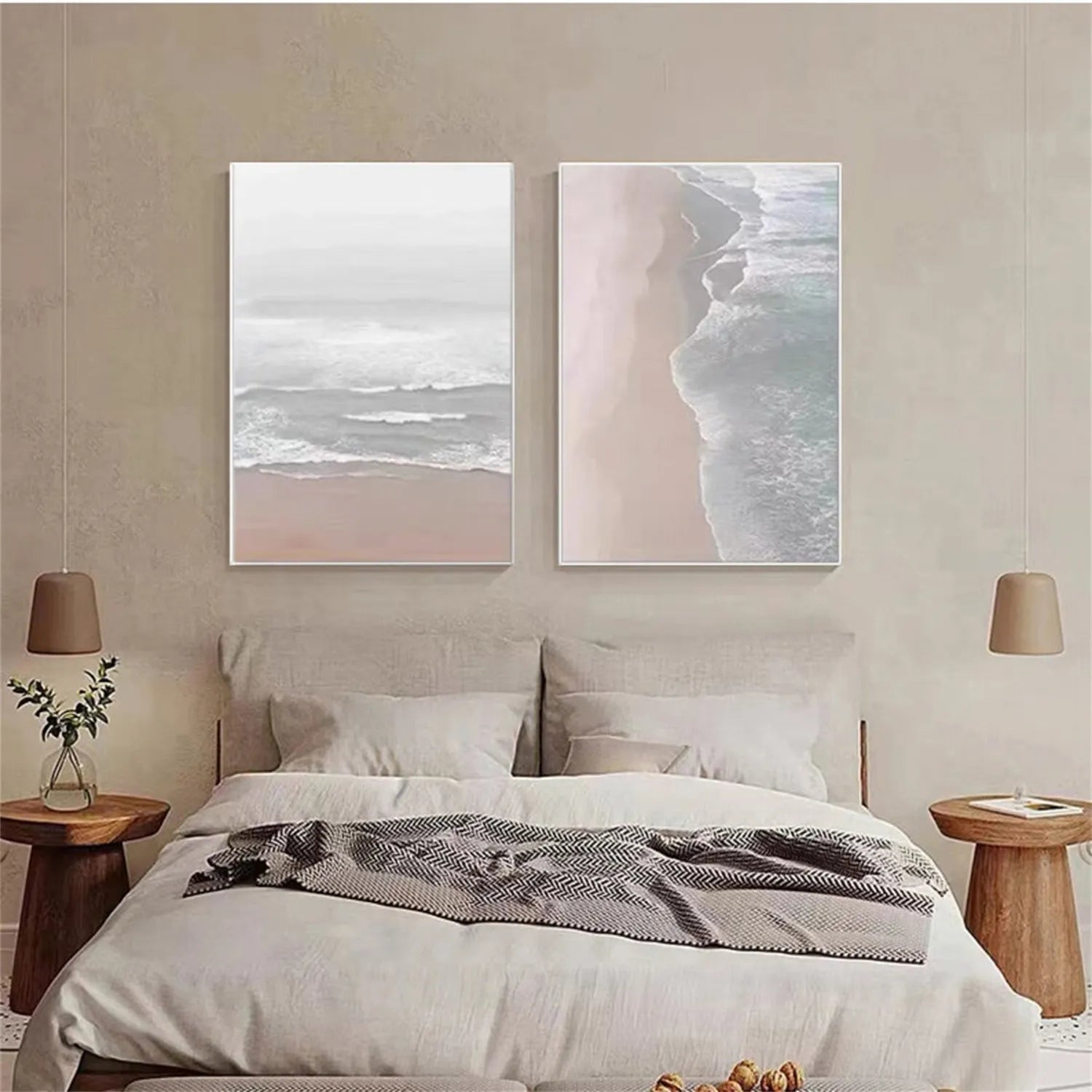 Ocean and Sky Wall Art Set of 2 - Modern Coastal Paintings for Home & Office Decor | Perfect for Living Room, Bedroom or Beach House