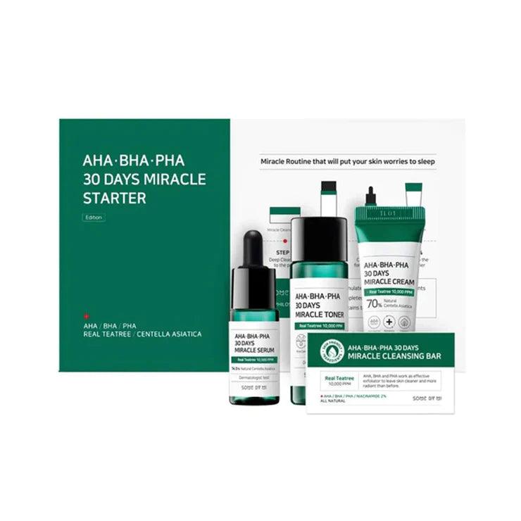 SOME BY MI AHA BHA PHA 30 Days Miracle Starter Kit - Anti-Acne Skincare Set for Clear & Glowing Skin | Perfect for Daily Acne Treatment & Pore Care Routine