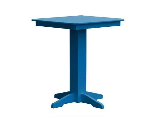 A & L Furniture Square Bar Table with FREE 2 Umbrella Holes - Outdoor Patio Dining & Backyard Entertaining