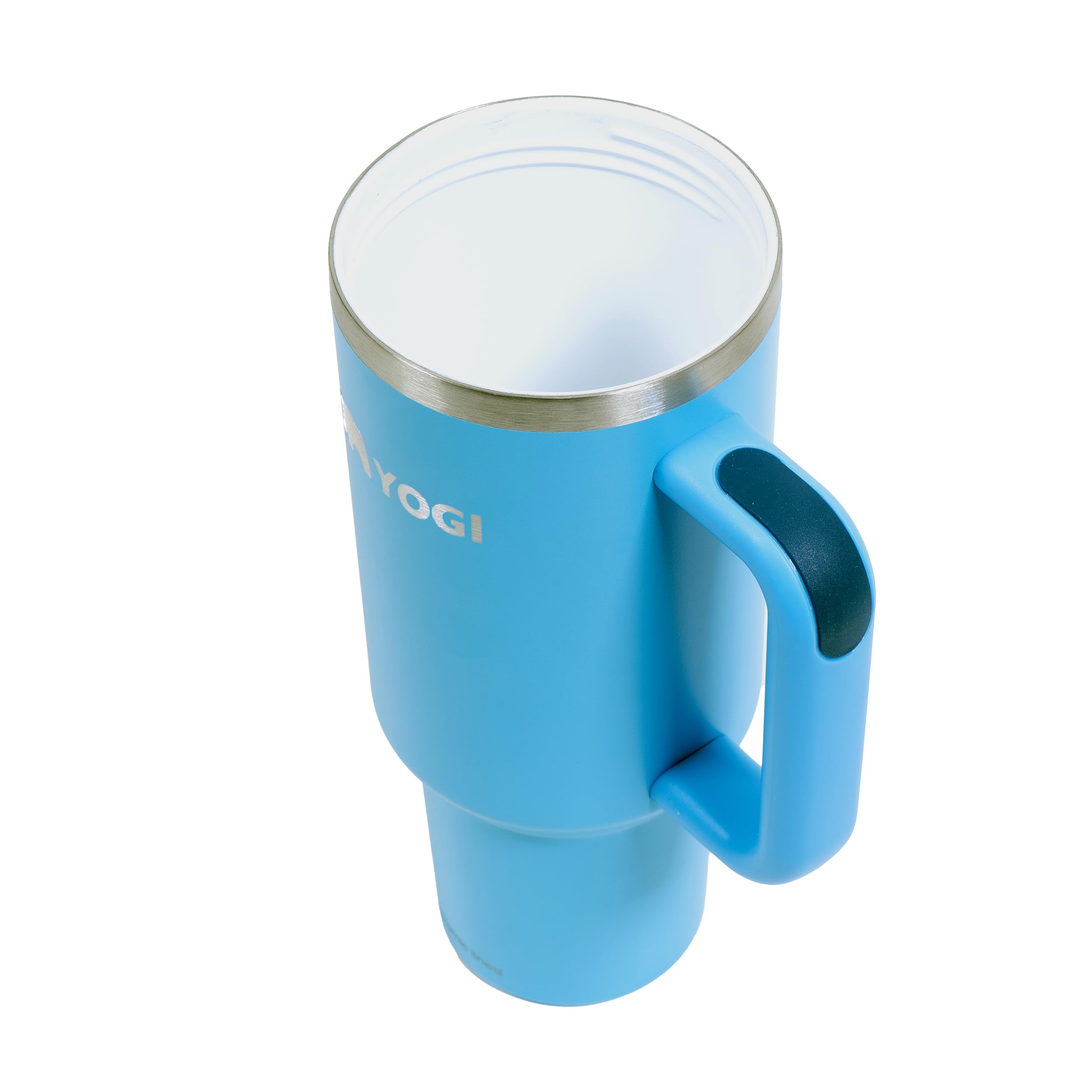 YOGI 40oz Stainless Steel Vacuum Insulated Tumbler with Ceramic Lining, Handle & Straw Lid - Leakproof Travel Mug for Coffee, Tea & Cold Drinks | Perfect for Office, Gym, Hiking & Road Trips (Taos Blue)