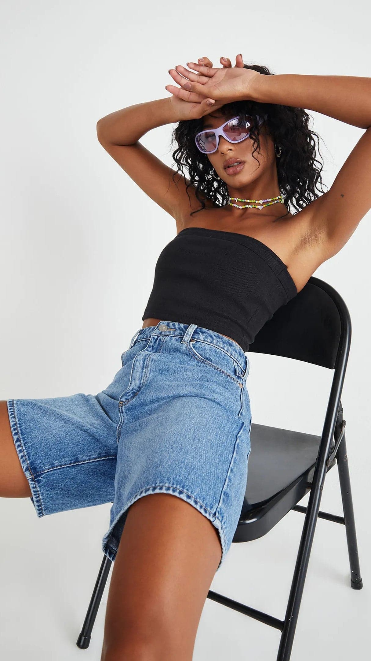 Abrand Carrie Short - Women's High Waisted Denim Shorts for Summer | Casual & Comfortable | Perfect for Beach, Travel & Everyday Wear