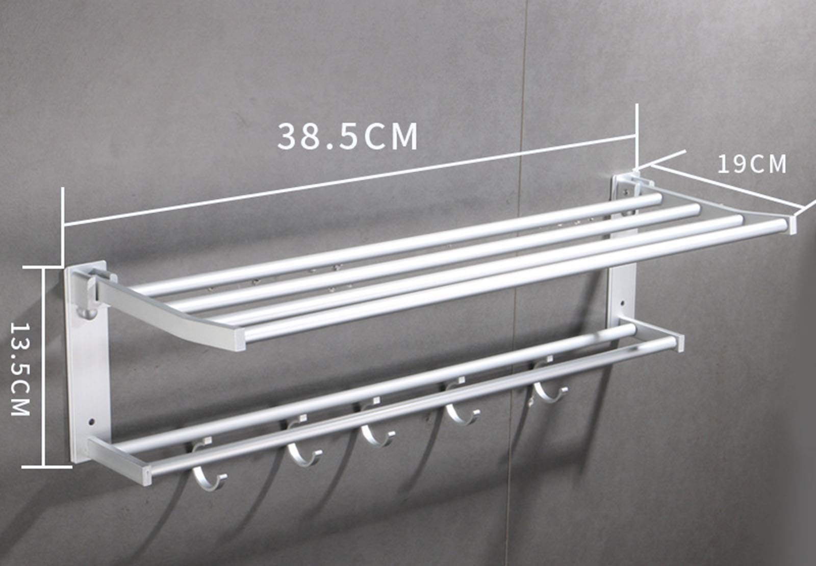 Stainless Steel Double Towel Bar - 38.5cm Wall Mounted Bathroom Towel Rack with Ample Space, SUS 304 Rustproof Design (Silver) - Perfect for Spa, Guest Bathrooms & Luxury Home Decor