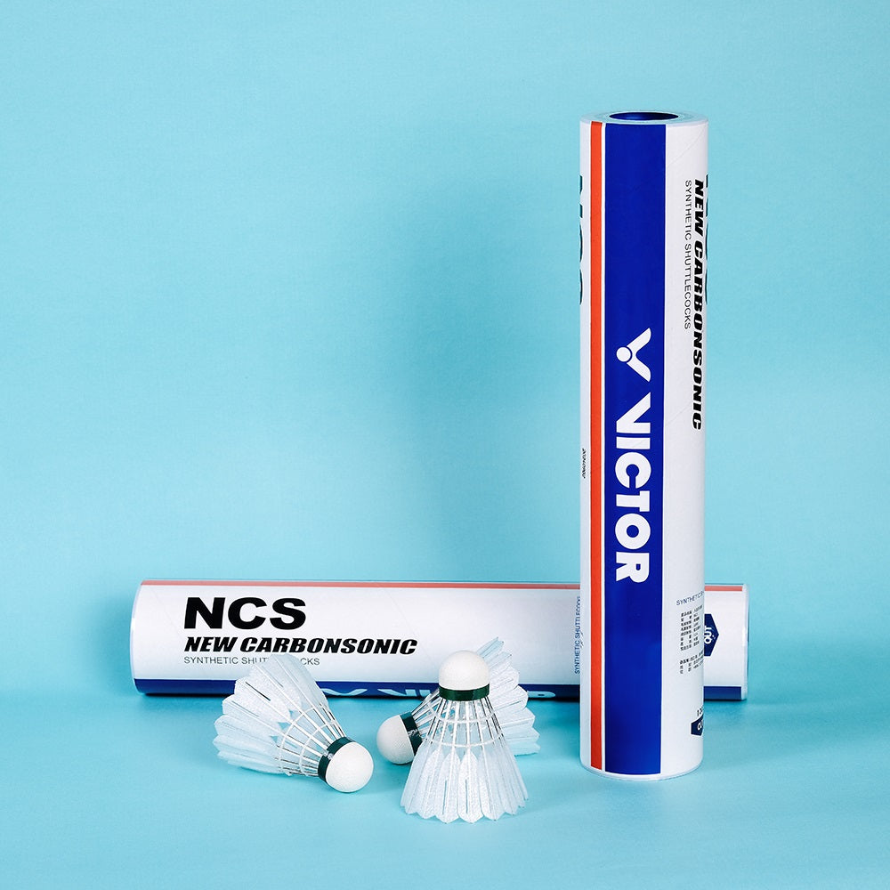 Victor NCS New Carbon Sonic Synthetic Badminton Shuttlecocks - Durable & High-Performance Featherless Badminton Birdies for Indoor/Outdoor Training & Competitive Play