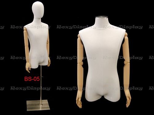 ROXYDISPLAY Male Mannequin with Arms - Adjustable Display Stand for Clothing & Fashion Boutique - Perfect for Retail Stores, Window Displays & Photography Studios