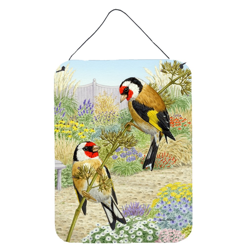 European Goldfinches Metal Wall Art - 12x16 Inch Aluminum Sign for Kitchen, Bar, Bathroom & Front Door Decor - Colorful Home Plaque for Indoor & Outdoor Use
