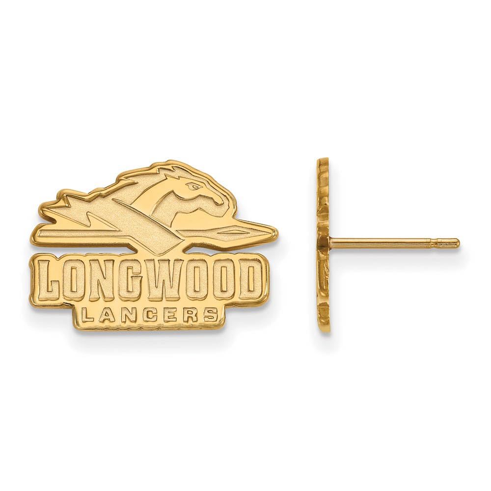 10k Yellow Gold Longwood University Small Post Earrings - Perfect for Graduation Gifts, School Spirit & Everyday Wear