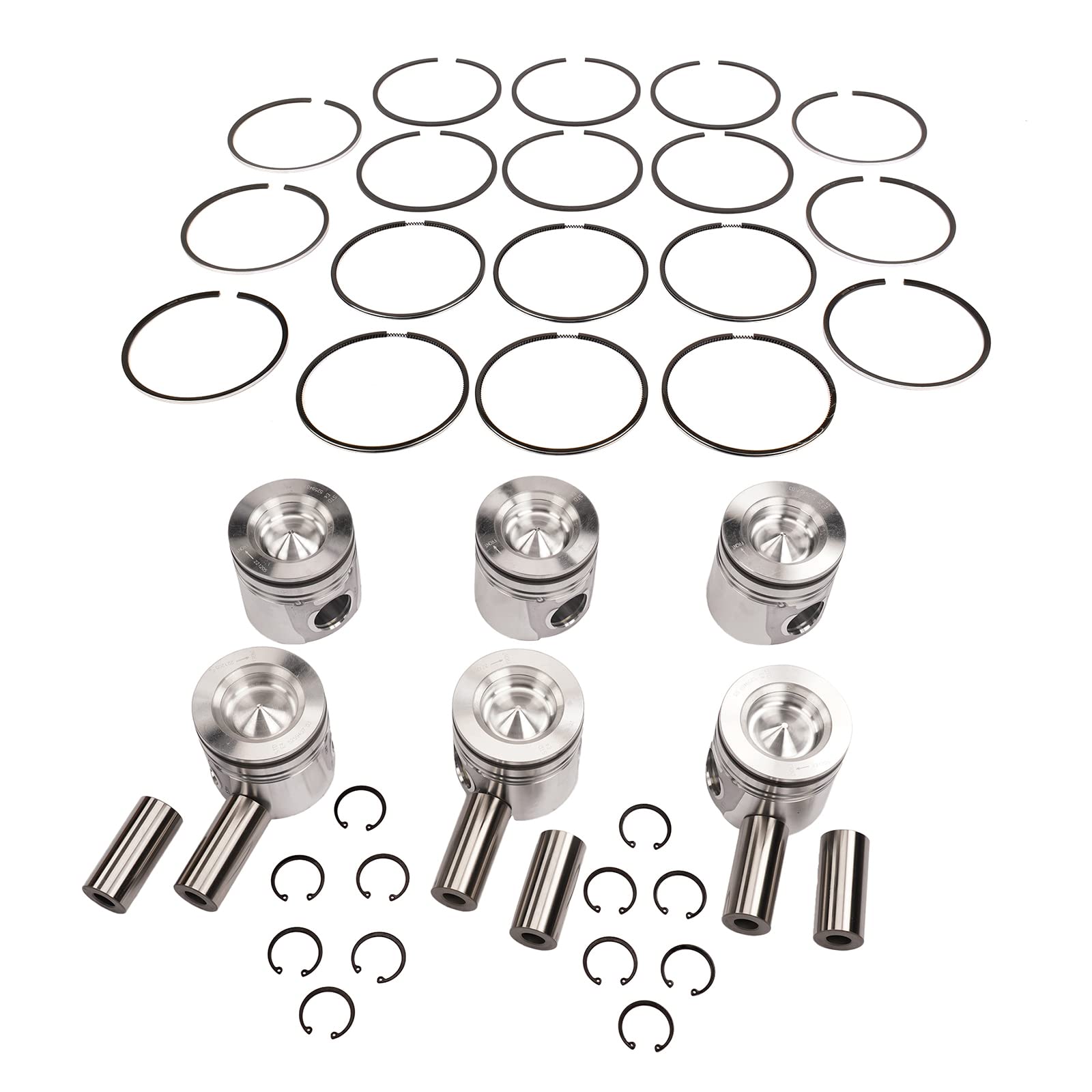 Premium Piston Rings Set Replacement for 2007-2019 Dodge Ram 2500/3500 6.7L Cummins Diesel Engine - Compatible with Part Numbers 4955365, 4376347, 5336103 - Perfect for Engine Rebuilds & Performance Upgrades
