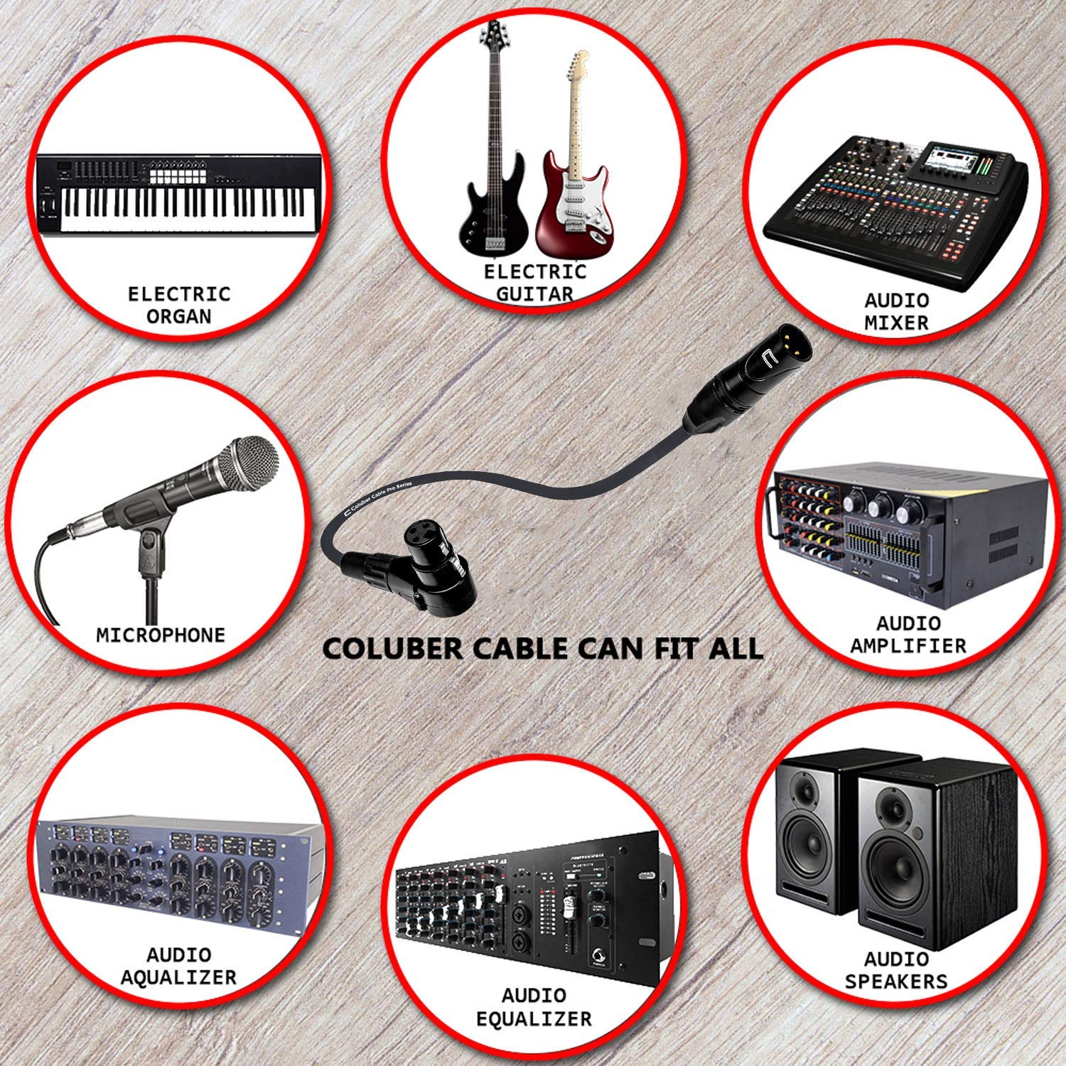 Professional 35ft Black Balanced XLR Cable - Male to Right Angle Female 3-Pin Microphone Connector for Powered Speakers, Audio Interface & Mixer - Perfect for Live Performances, Studio Recording & DJ Setups
