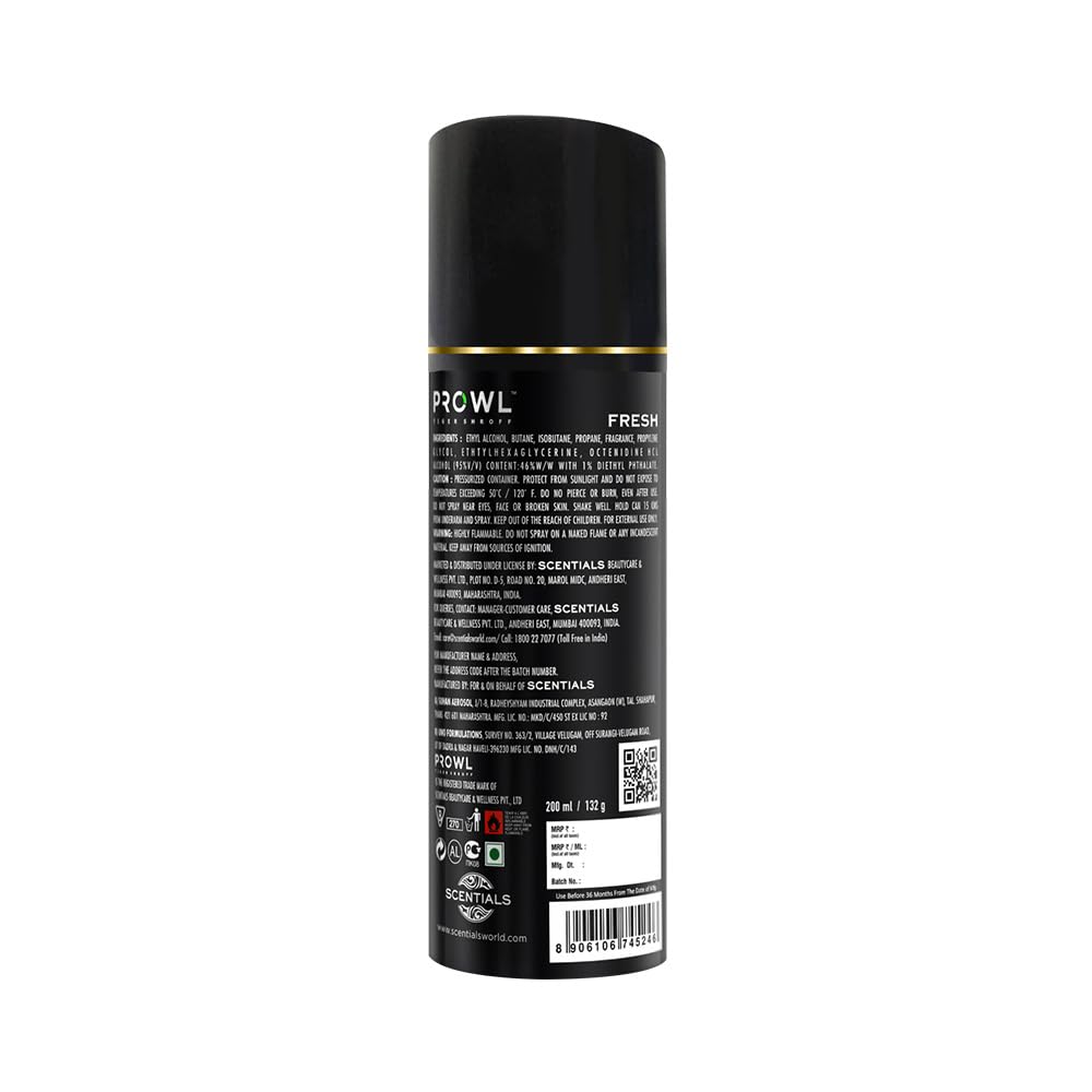 Prowl by Tiger Shroff Long-Lasting Men's Body Spray & Deodorant - 200ml | Fresh Fragrance for All-Day Confidence | Gym, Work & Night Out Essential