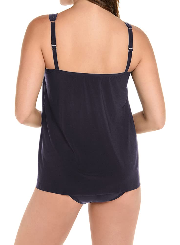 Miraclesuit Women's High Neck Underwire Tankini Top - Supportive Swimwear for Women with Built-in Bra - Perfect for Swimming, Beach Vacations & Water Aerobics