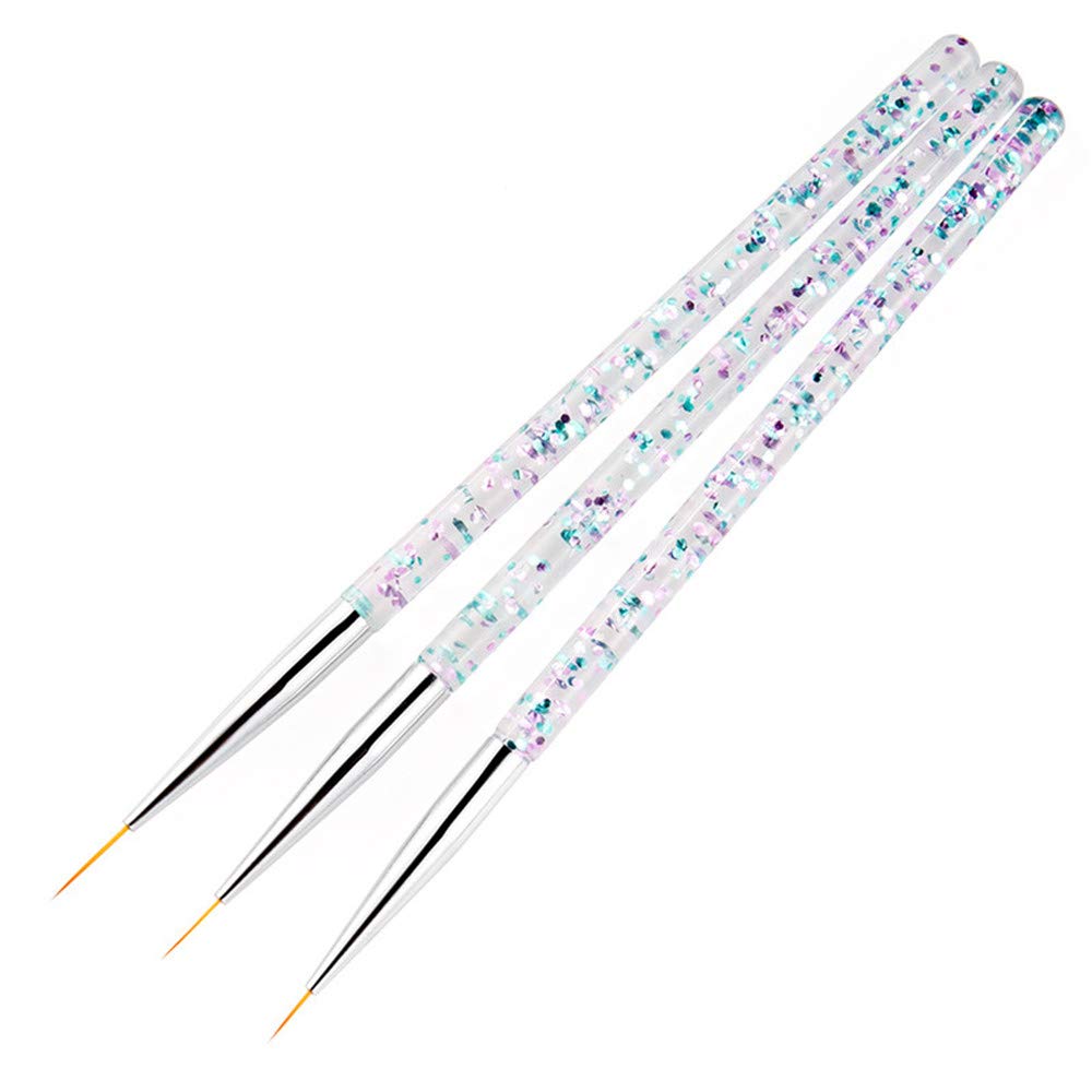 8-Piece Nail Art Brush Set with Rhinestone Handle - Professional Acrylic Nail Painting Brushes, Liner Brushes & Nail Art Pens for Salon & Home Manicures - Perfect for Gel Polish, Nail Extensions & DIY Nail Designs
