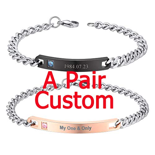 02 Engrave-7.2mm-Couple Bracelets(2pcs)