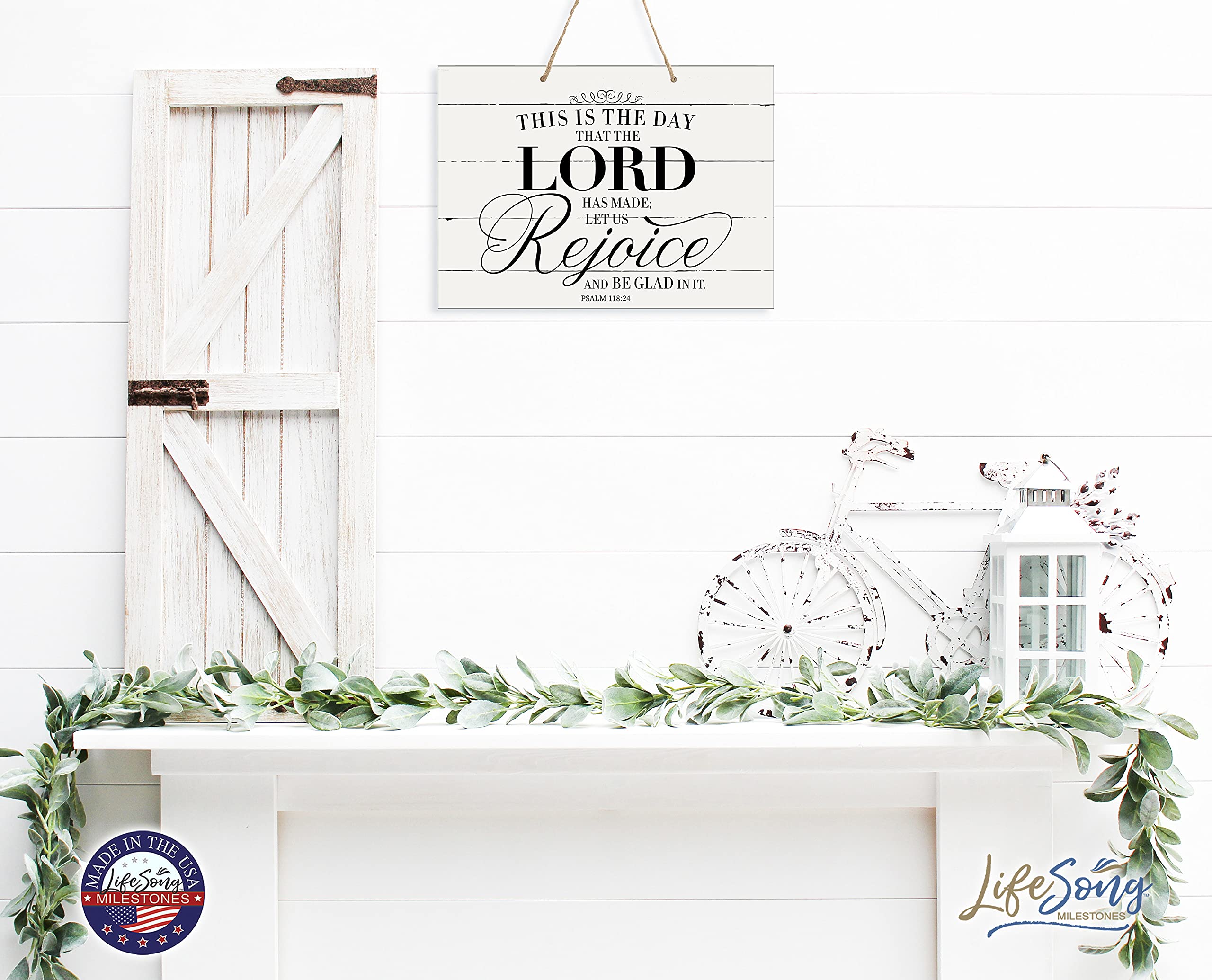 LifeSong Wooden Wall Sign 12x15in - Bible Verse Decor for Couples & Housewarming Gifts | Home & Wedding Decor