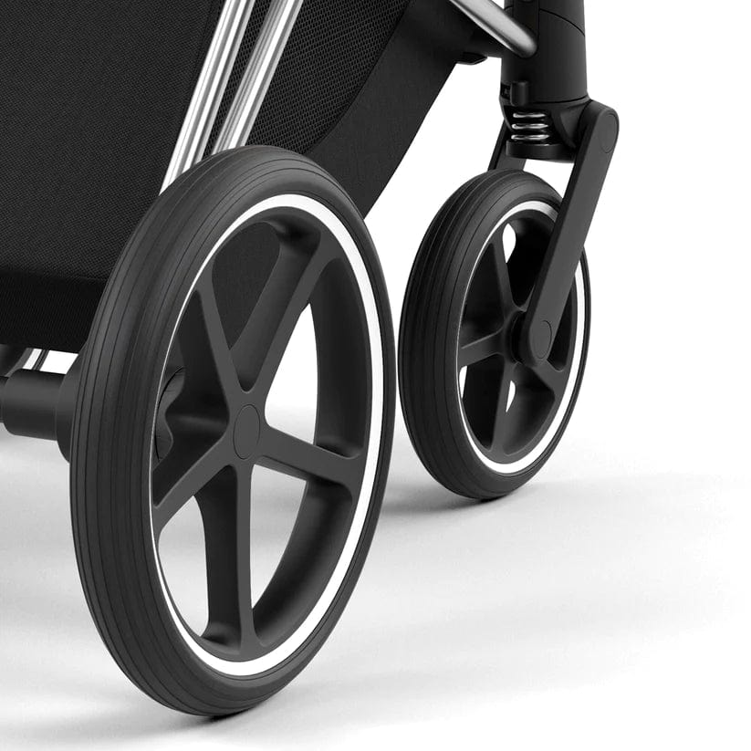Cybex ePriam 2 Complete Stroller in Chrome/Black - Lightweight Travel System for Newborns & Toddlers - Perfect for City Walks, Shopping & Air Travel