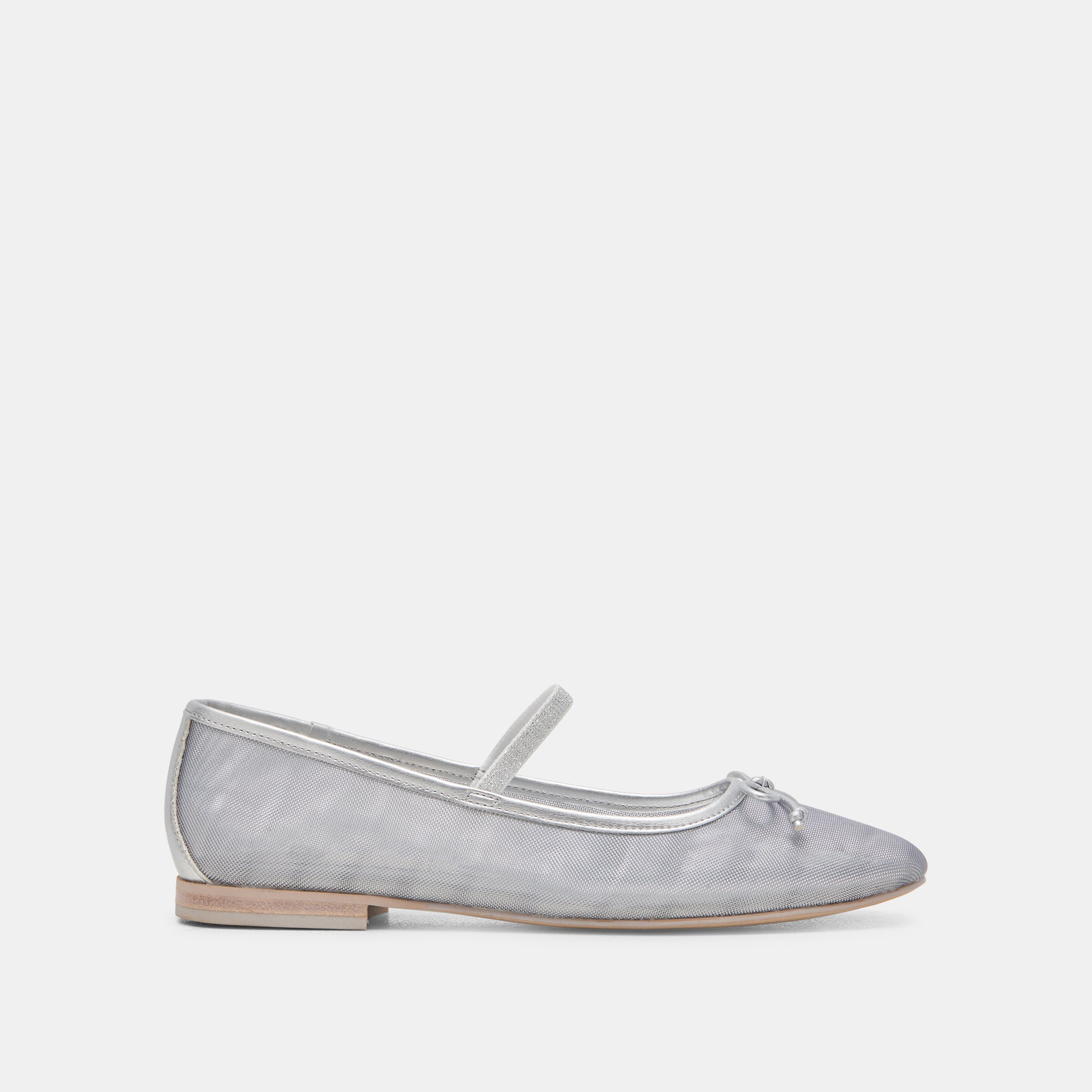 Cadel Women's Silver Mesh Ballet Flats - Comfortable & Stylish Slip-On Shoes for Work, Office, and Casual Wear