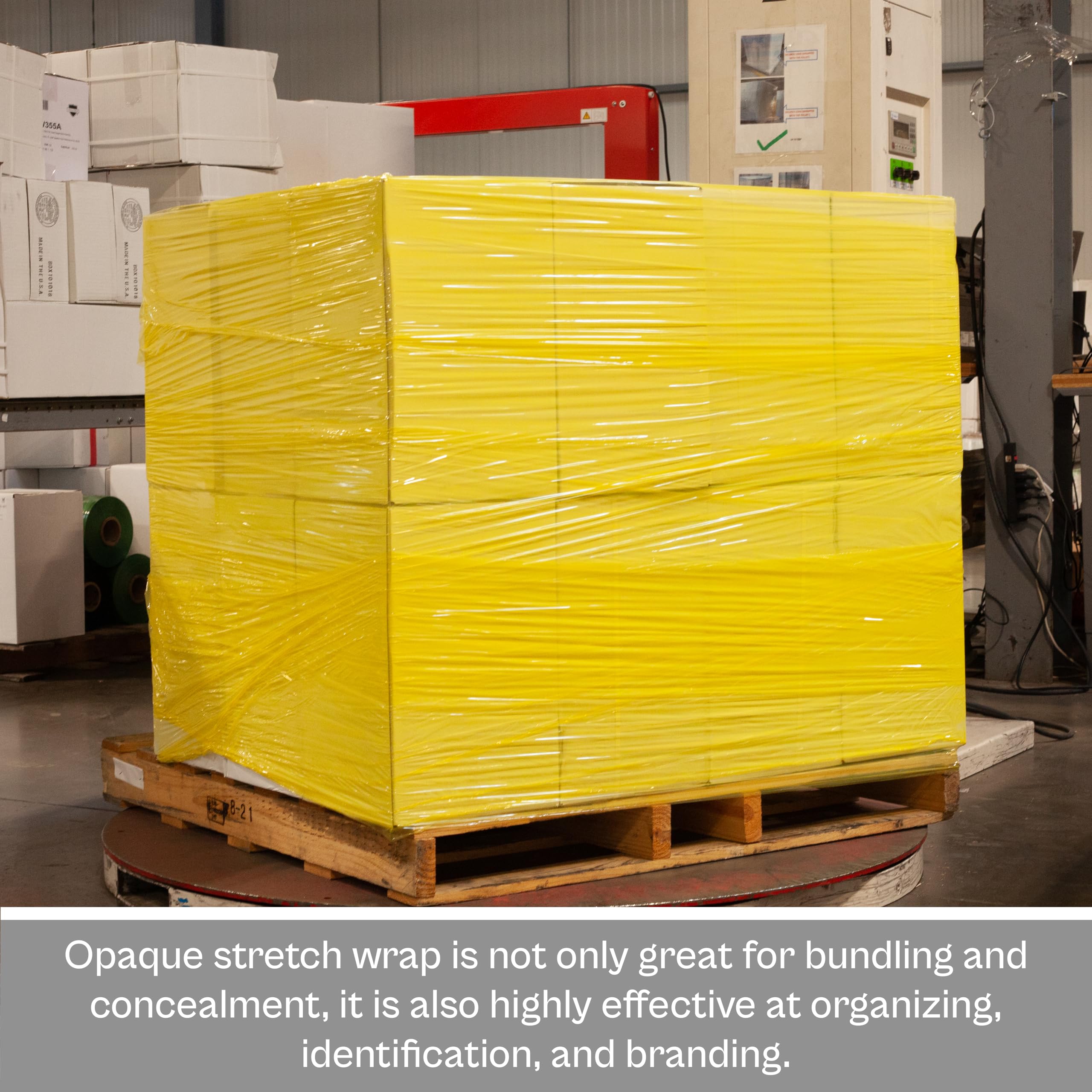 PSBM Yellow Cast Stretch Wrap - 4 Pack, 18 Inch x 1500 Feet, 80 Gauge Heavy Duty Opaque Hand Stretch Film for Moving, Packing, Shipping & Pallet Wrapping - Secure Storage & Transportation