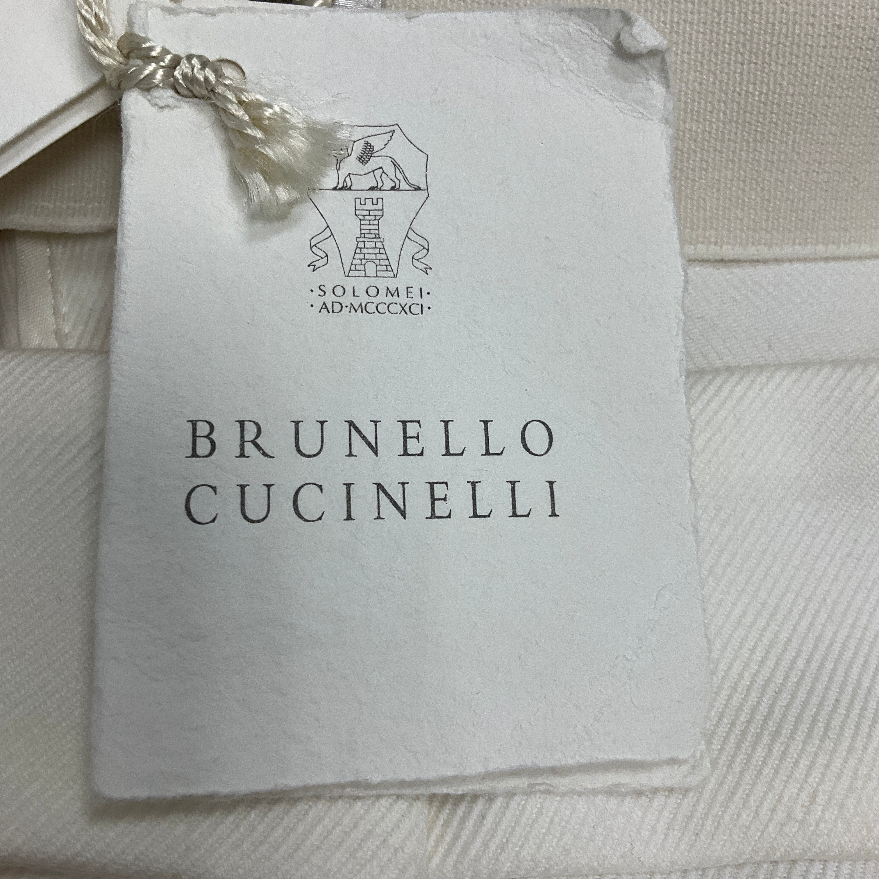 Brunello Cucinelli Women's White Cotton Twill Pants - High Waisted Slim Fit Trousers for Work & Casual Wear | Office, Business, Travel & Everyday Outfits