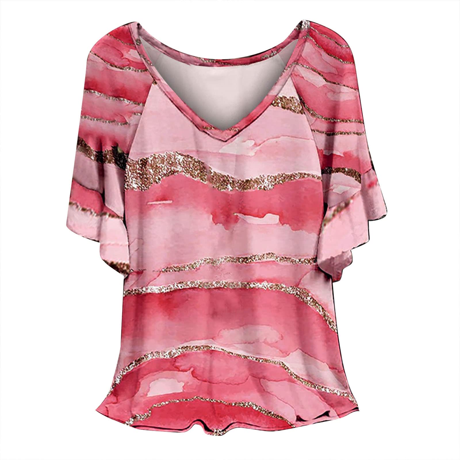 Women's Leopard Print Short Sleeve T-Shirt - Loose Fit Tunic Top, Flowy Blouse for Casual & Dressy Summer Wear | Perfect for Office, Date Night & Weekend Outings