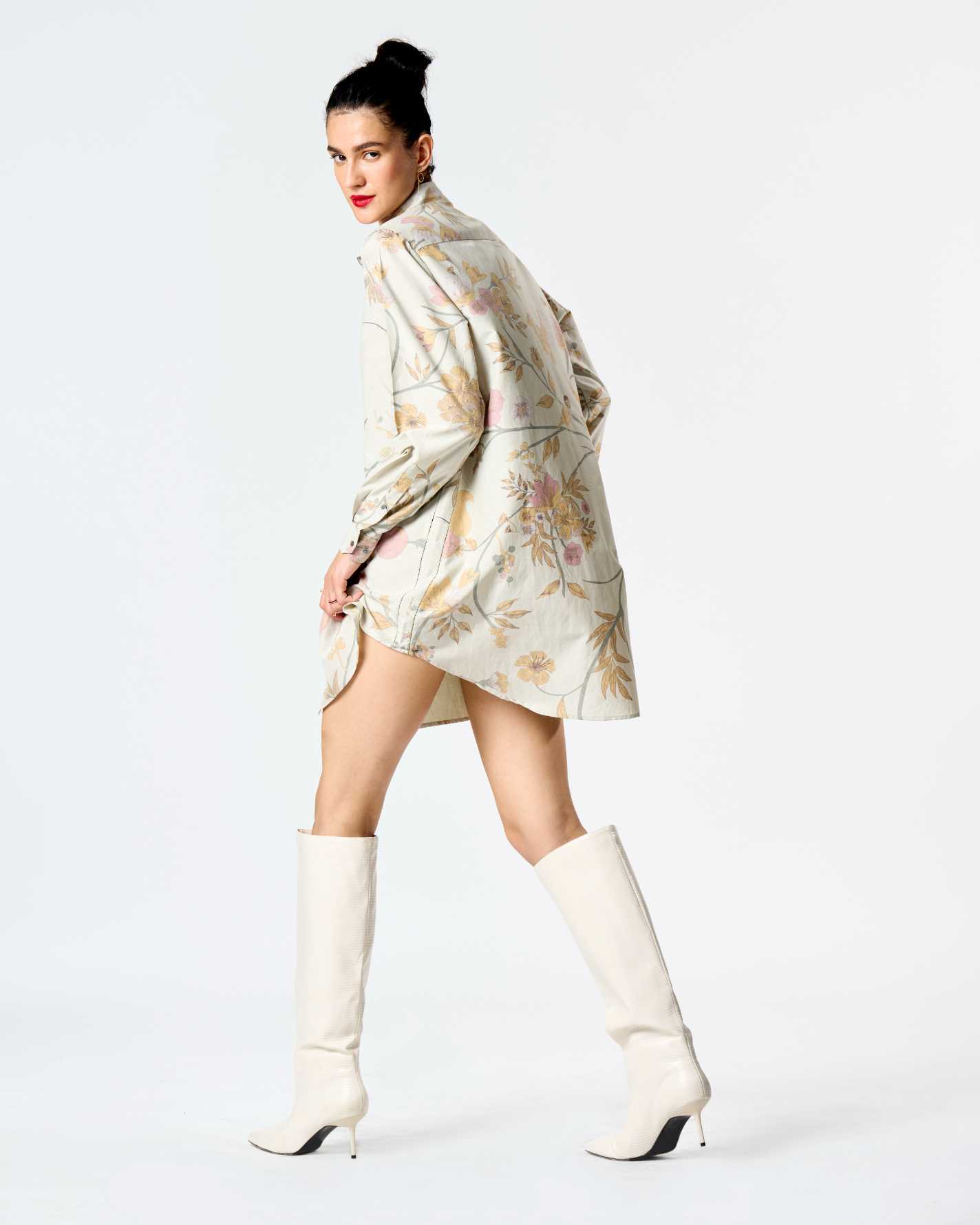 Oversized Cotton Silk Shirt in Mint Green - Perfect for Casual Wear, Layering & Boho Outfits