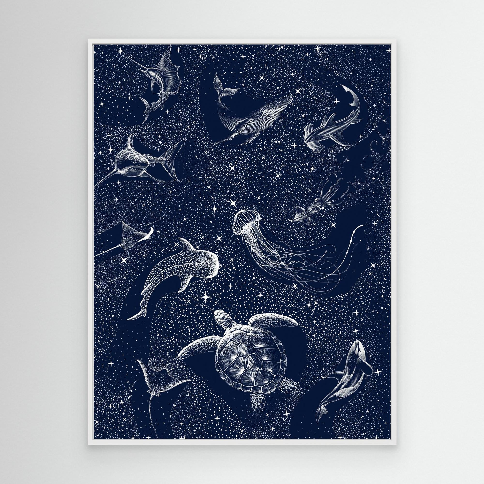 Cosmic Ocean Canvas Print by Alirıza Çakir - Stunning Space Artwork for Living Room, Bedroom & Office Decor