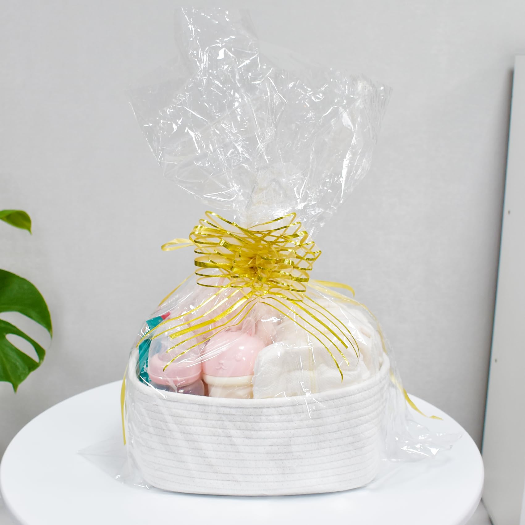 ABenkle Small White Woven Storage Basket - Organizer for Dog & Cat Toys, Shelves, Closet - Decorative Gift Box | Perfect for Pet Toy Storage & Home Organization
