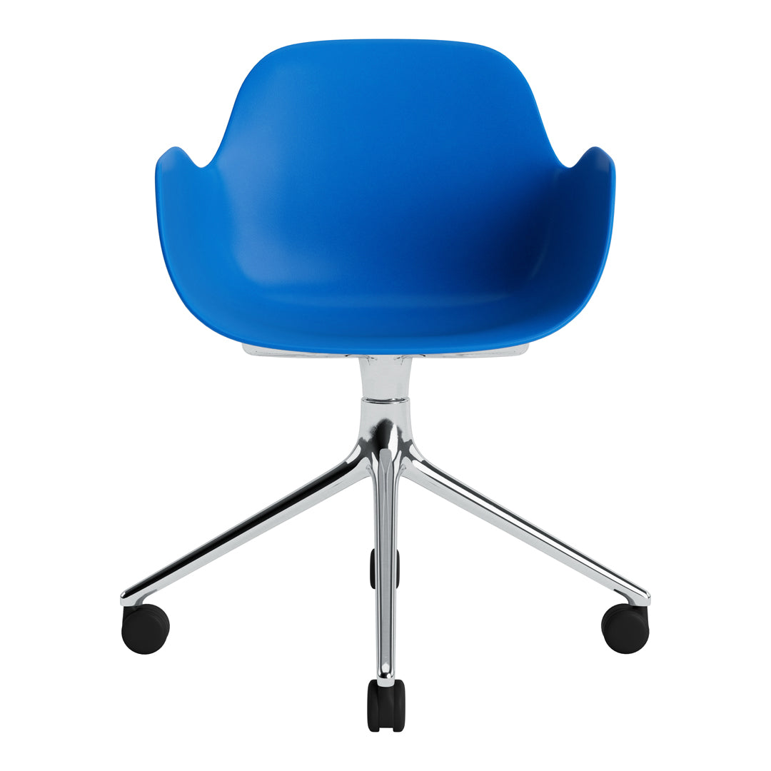 Modern Form Armchair with 4-Wheel Swivel Base - Ergonomic Office Chair for Home & Workspace - Perfect for Desks, Living Rooms, and Study Areas