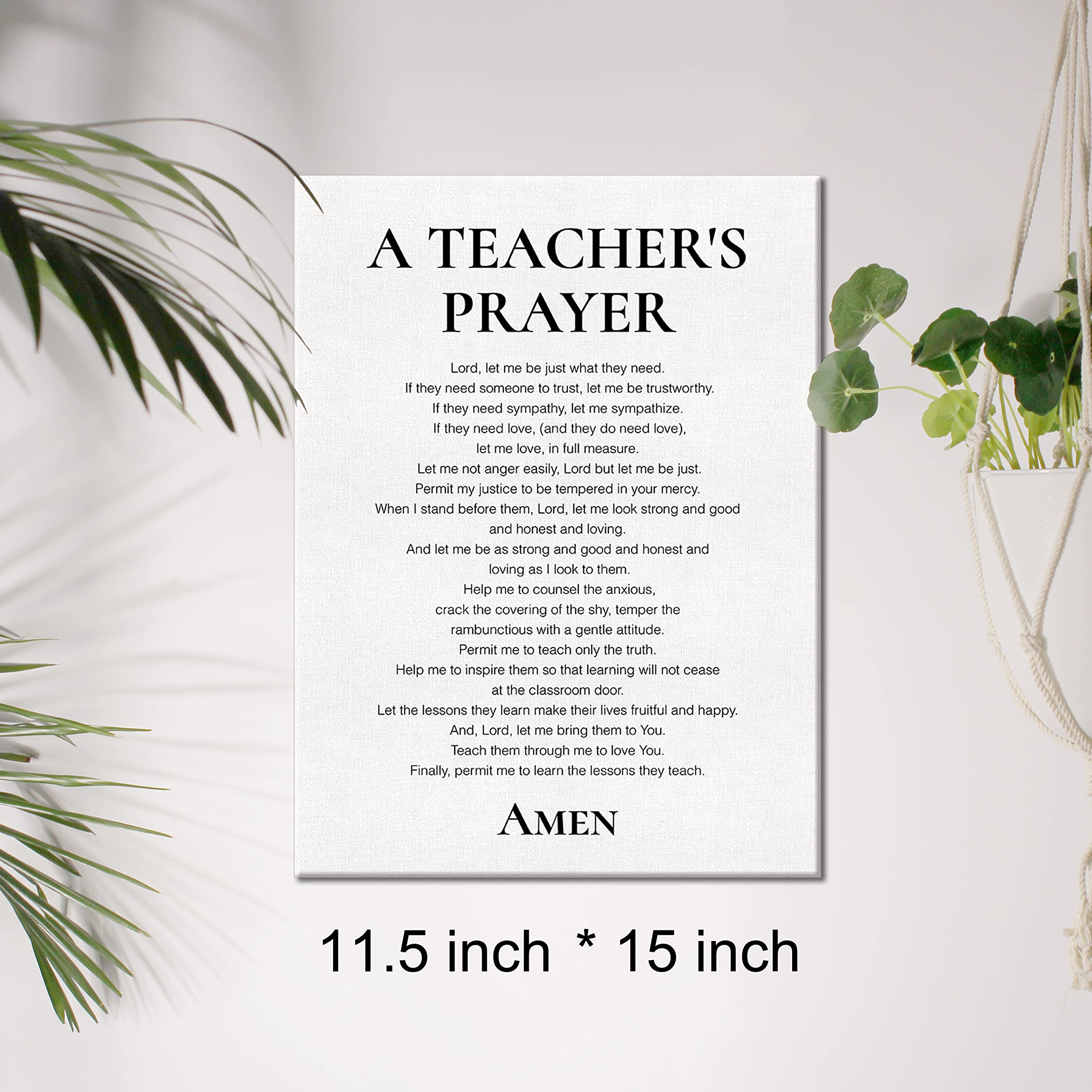 Teacher Canvas Wall Art - Motivational Classroom Decor & Christian Gift for Teachers