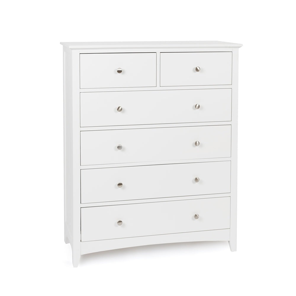 Casey White 6-Drawer Bedroom Dresser - Perfect for Organizing Clothes, Accessories & Bedroom Storage