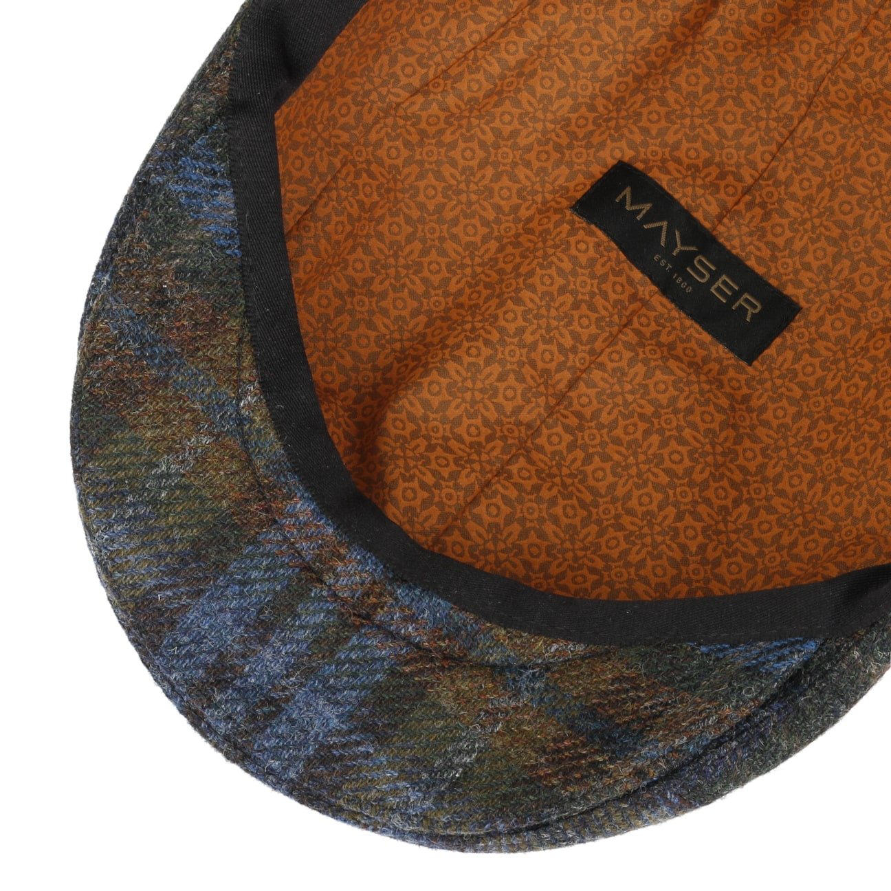 Lennart Check Shetland Flat Cap by Mayser - Classic Wool Men's Hat for Outdoor Activities & Casual Wear