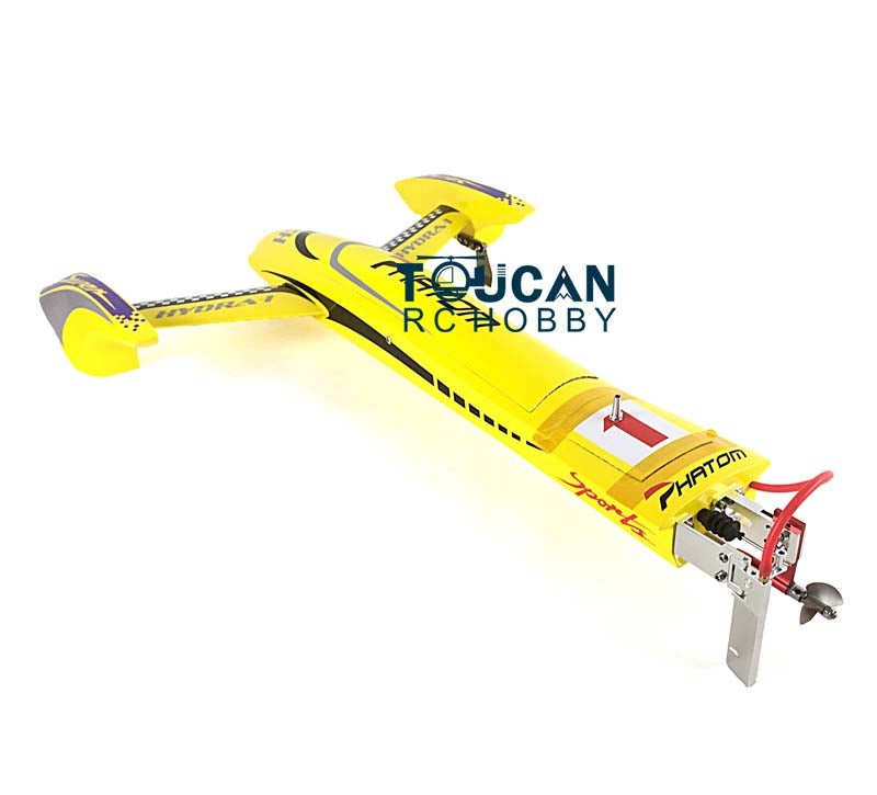H660 100KM/H High-Speed Electric RC Racing Boat - White & Yellow Kevlar Hull w/ PNP Motor, Servo & ESC - DIY Model Kit (660x500x80mm) - Perfect for Competitive Racing & Lake Performance Boating