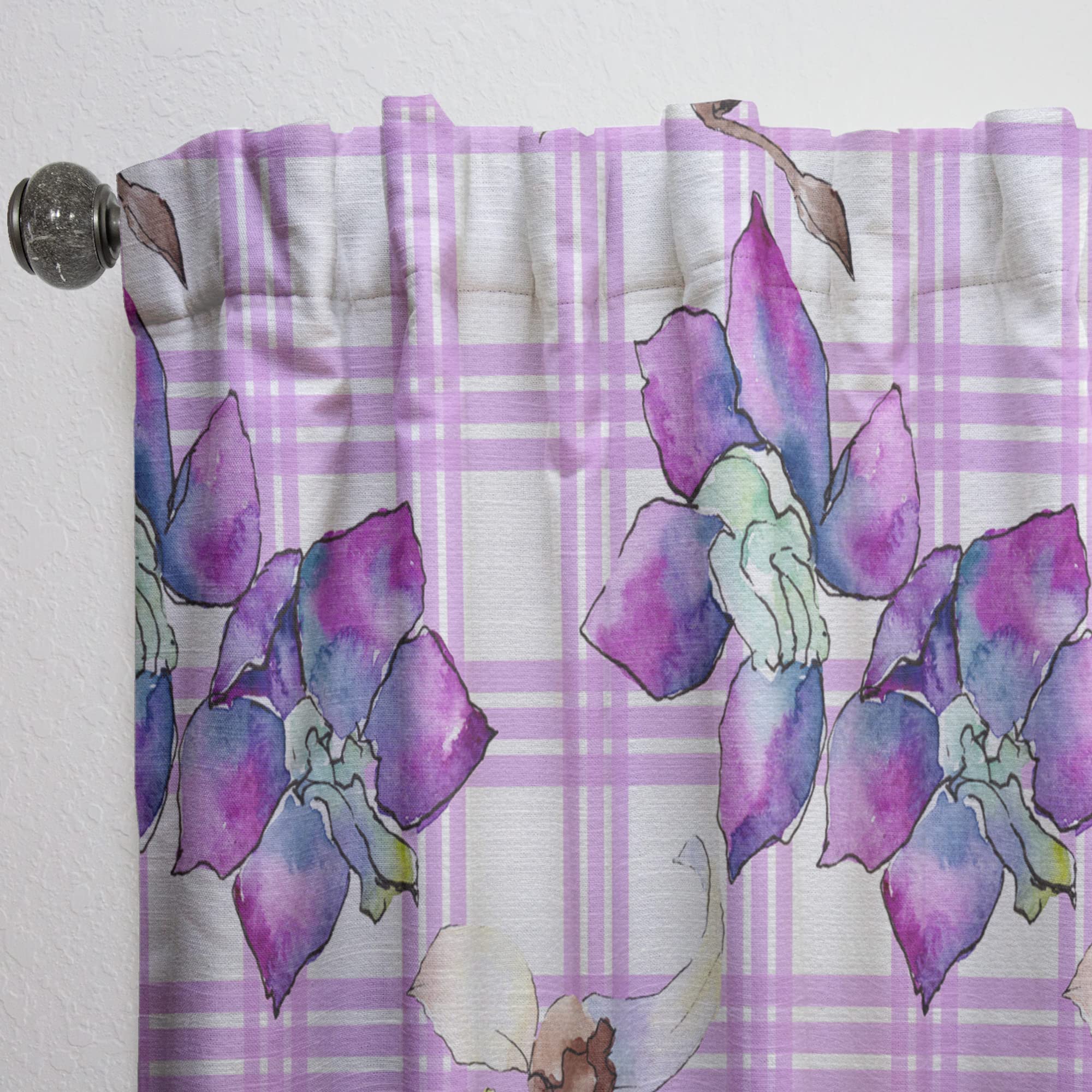 DesignQ Floral Botanical Retro VII Thermal Insulated Curtains - Single Panel 52x95 Inch - Elegant Window Drapes for Bedroom & Living Room - Perfect for Home Decor, Blackout & Energy Saving