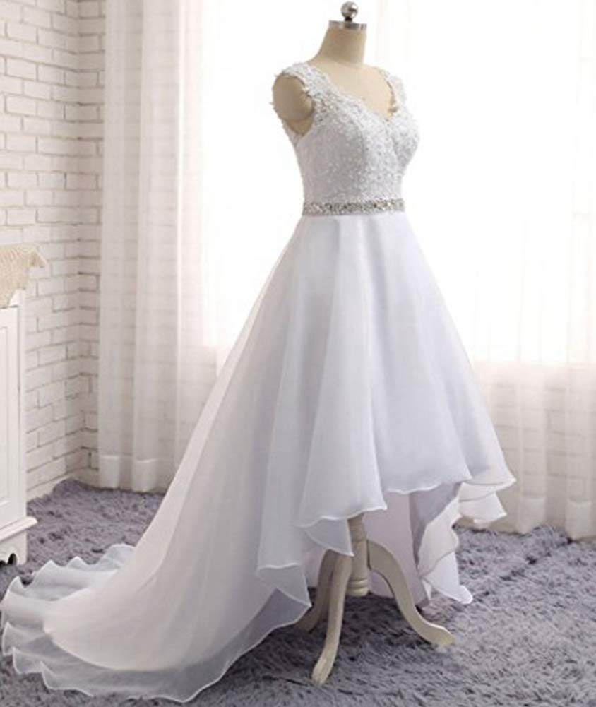 Elegant Lace High-Low Mermaid Wedding Dress for Bride – Perfect for Evening Ceremonies, Bridal Showers & Formal Events