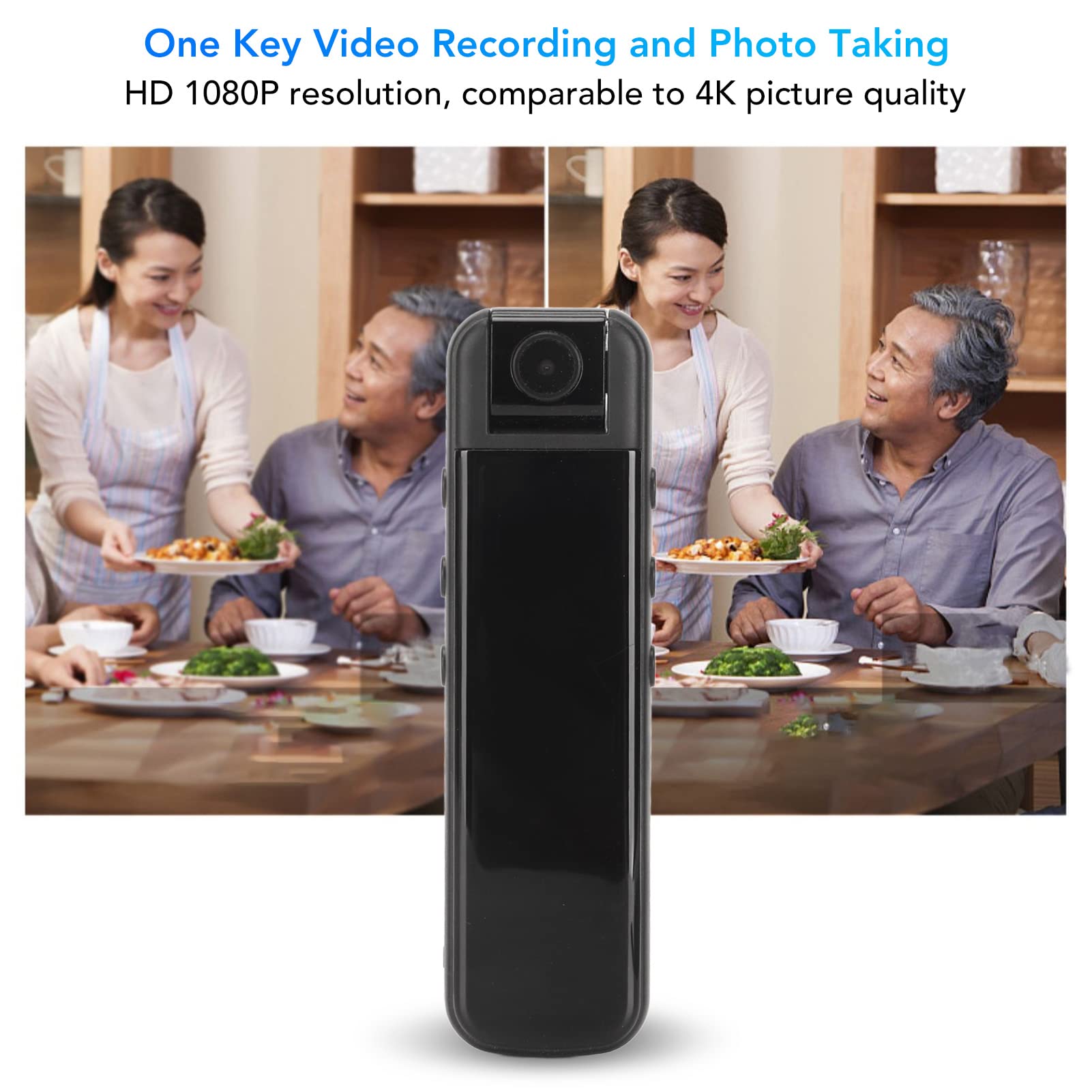 1080P Body Camera with Night Vision - Wearable Mini Security Camera for Riding, Home & Office - USB C Clip-On Video Recorder for Police, Security Guards & Outdoor Activities