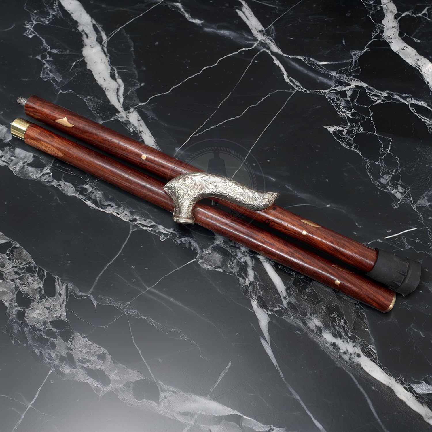 Premium Aluminum & Brass Decorative Rosewood Walking Cane - Full Size Adjustable Walking Stick for Men & Women - Ideal for Hiking, Fashion Accessory & Elderly Support