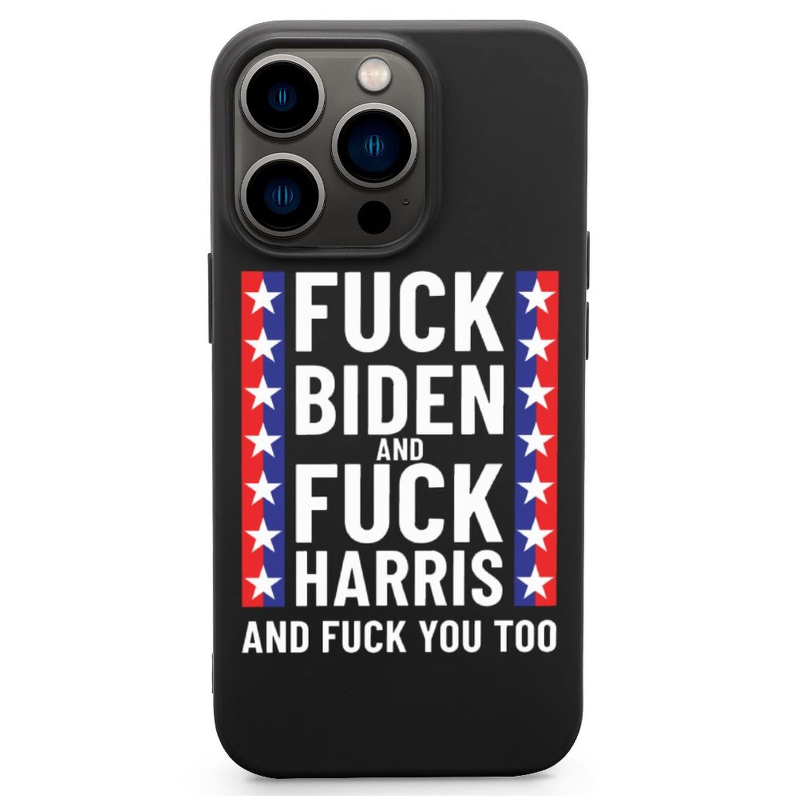 Shockproof Clear iPhone 13 Pro Case - Anti-Slip Funny Political Design (Fuck Biden Fuck Harris) Protective Phone Cover - Perfect Bridesmaid Gift & Unique Present for Brother - Ideal for Daily Use, Parties & Political Events