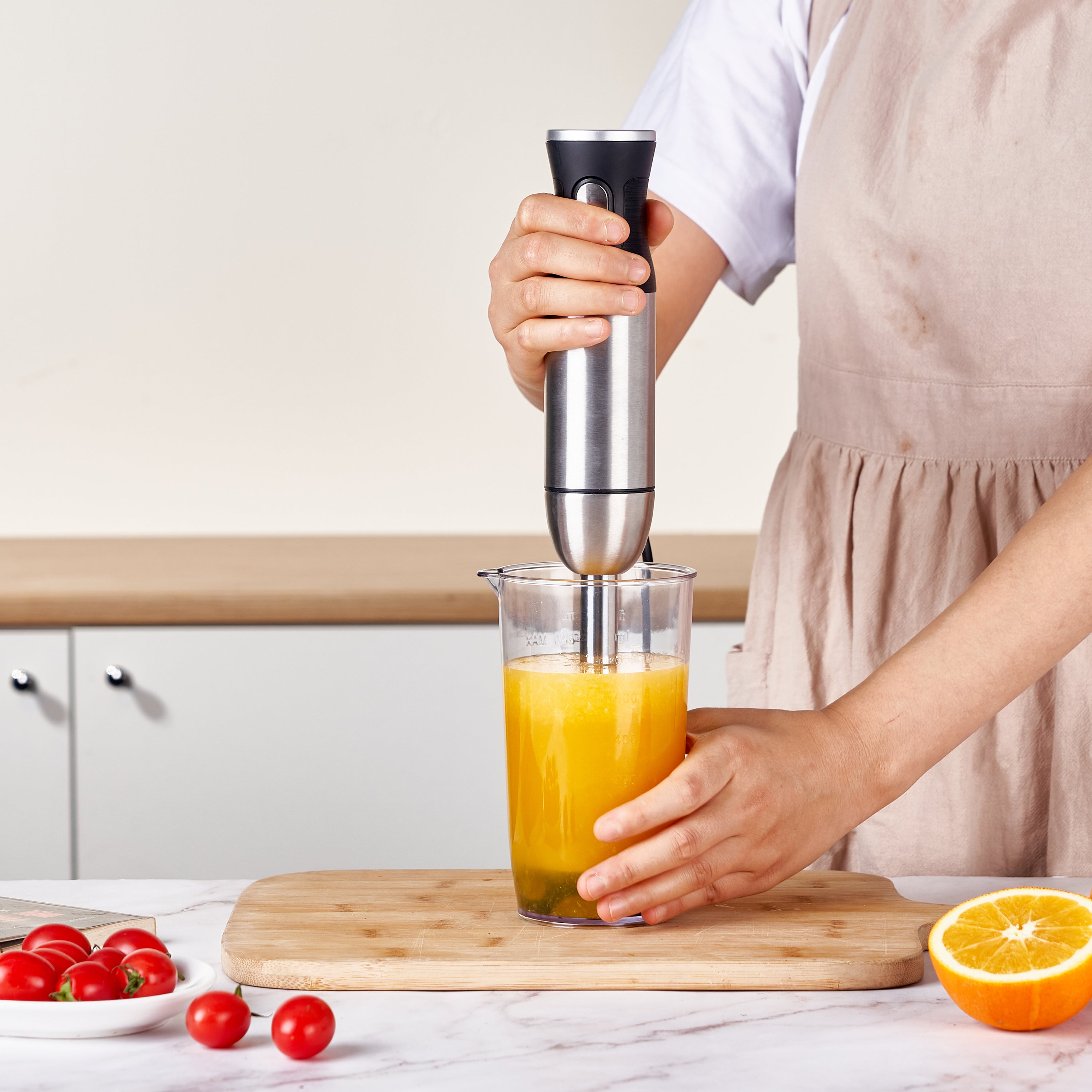 BergHOFF X5 Pro 1000W Handheld Food Processor with 5 Stainless Steel Blades - 18000 RPM, 16 Speed Settings & 13ft Cord - Perfect for Chopping, Mixing & Pureeing in Kitchens, Restaurants & Catering