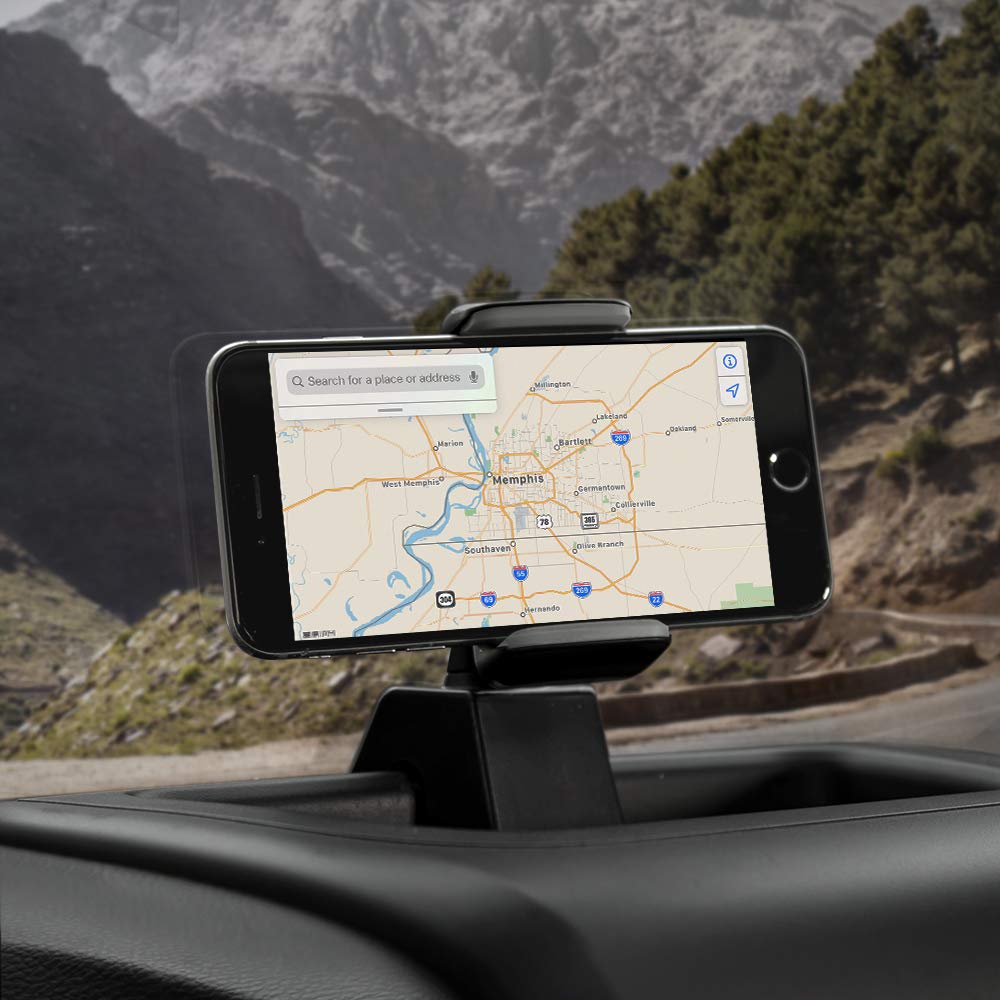 Jeep JK Phone Holder Mount with Storage Tray - Universal Dashboard Car Mount Organizer Compatible with 2011-2018 Jeep Wrangler JK/JKU - Matte Black Interior Accessories | Perfect for Off-Roading, Daily Commute & Hands-Free Navigation