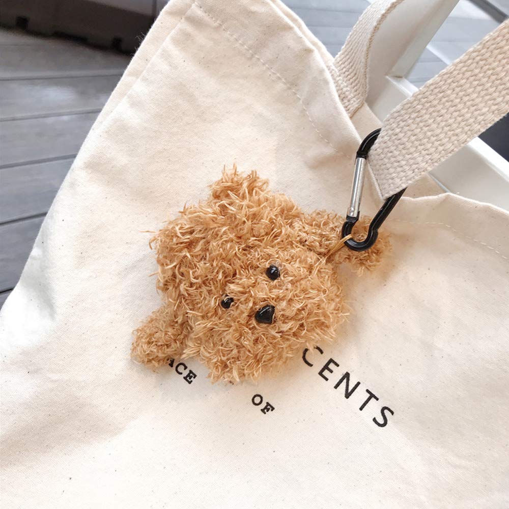 Cute Teddy Dog AirPods Case with Keychain for AirPods 1st & 2nd Gen - Protective Cover for Apple Wireless Earbuds | Perfect Gift for Pet Lovers & Music Enthusiasts