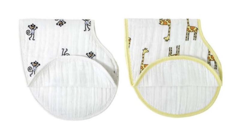 Aden & Anais Baby Bibs Oversized 22.4x11 Inches, Pack of 2 - Soft & Absorbent for Feeding, Drool Protection & Messy Playtime