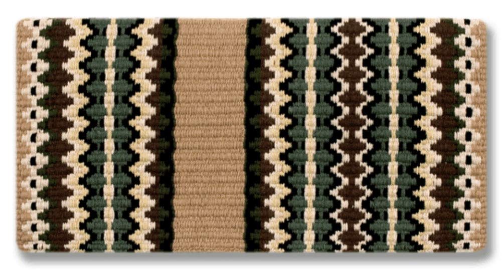 Mayatex Branding Iron Saddle Blanket - Chocolate/Tan Western Horse Riding Blanket for Ranch, Rodeo & Equestrian Events - Durable & Comfortable for Horses